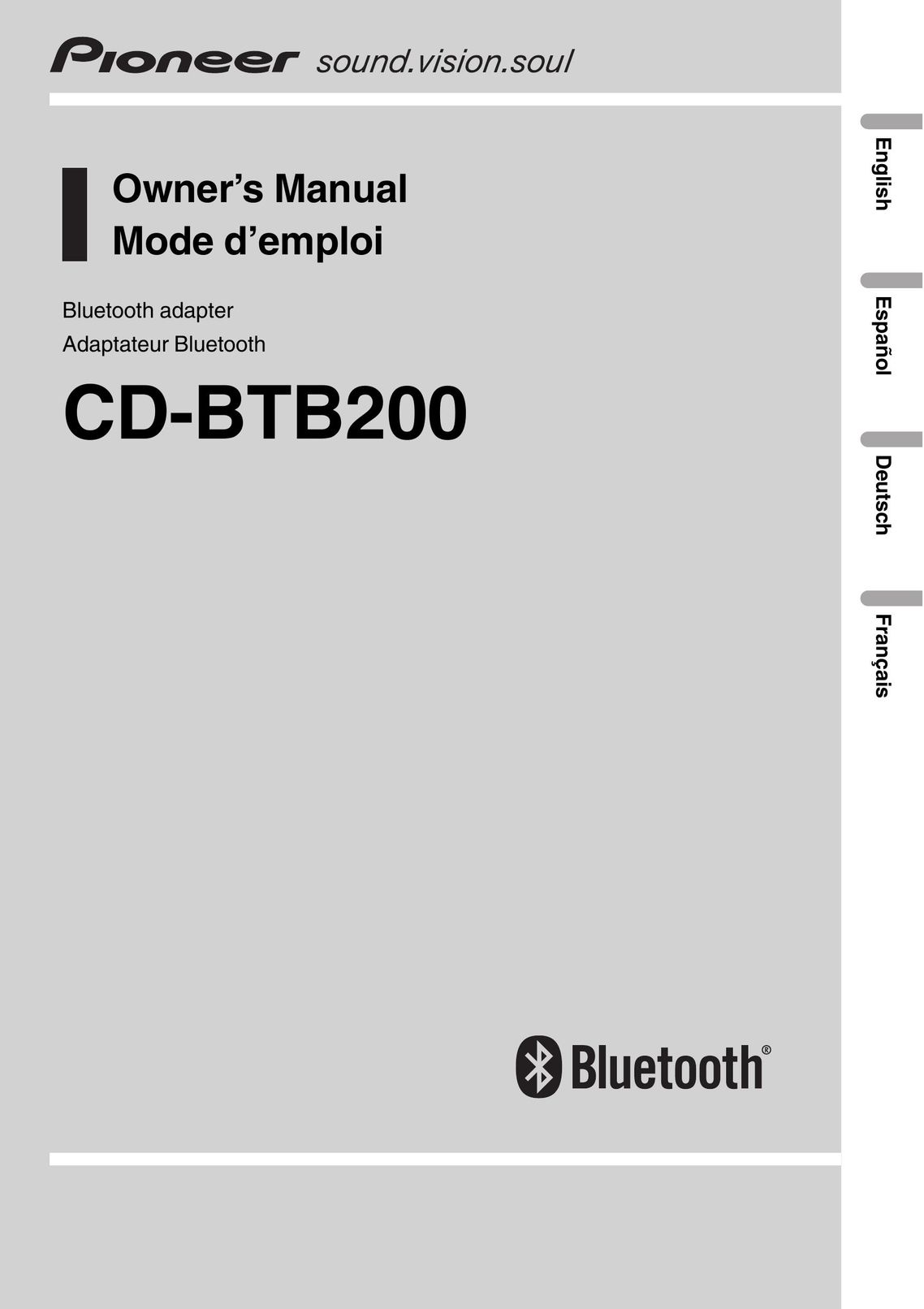 Pioneer CD-BTB20 Network Card User Manual