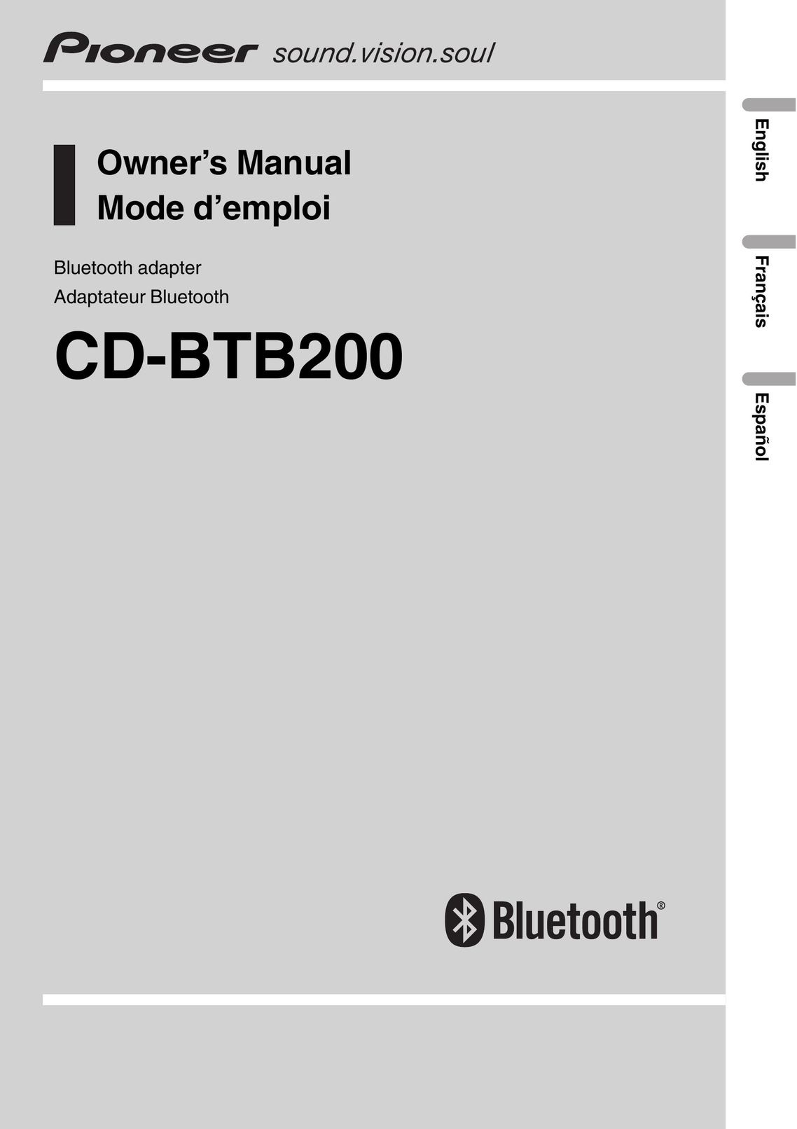 Pioneer CD-BTB200 Network Card User Manual
