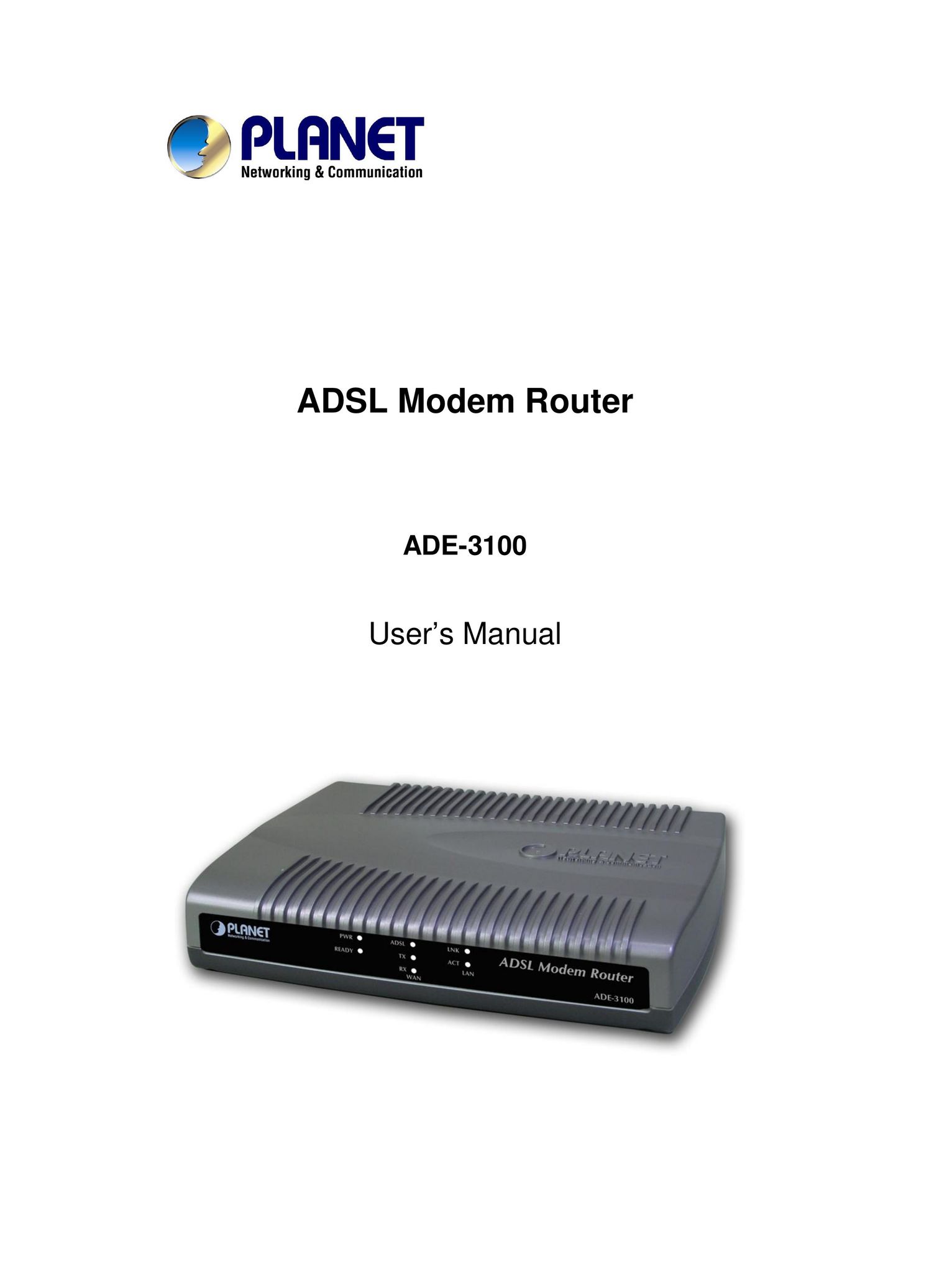 Planet Technology ADE-3100 Network Card User Manual