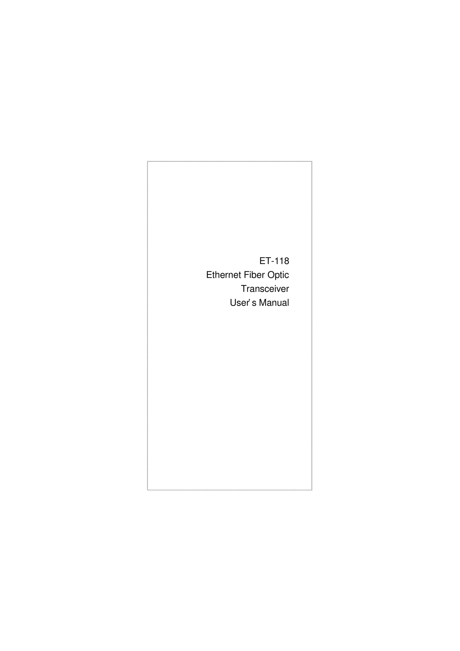 Planet Technology ET-118 Network Card User Manual
