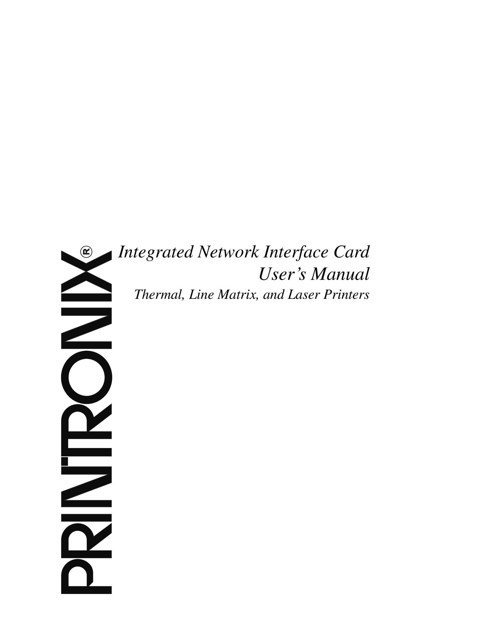Printronix Integrated Network Interface Card Network Card User Manual