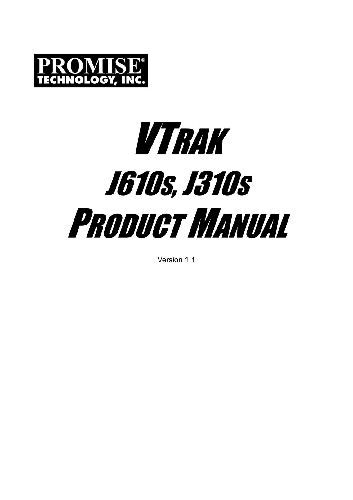 Promise Technology J610S Network Card User Manual