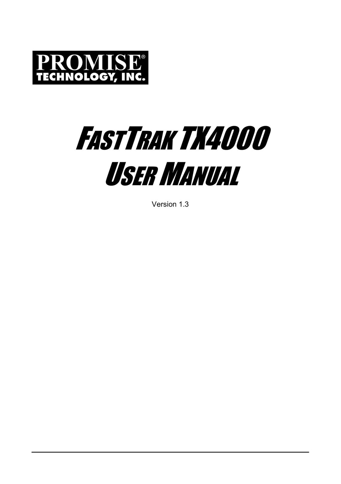 Promise Technology TX4000 Network Card User Manual