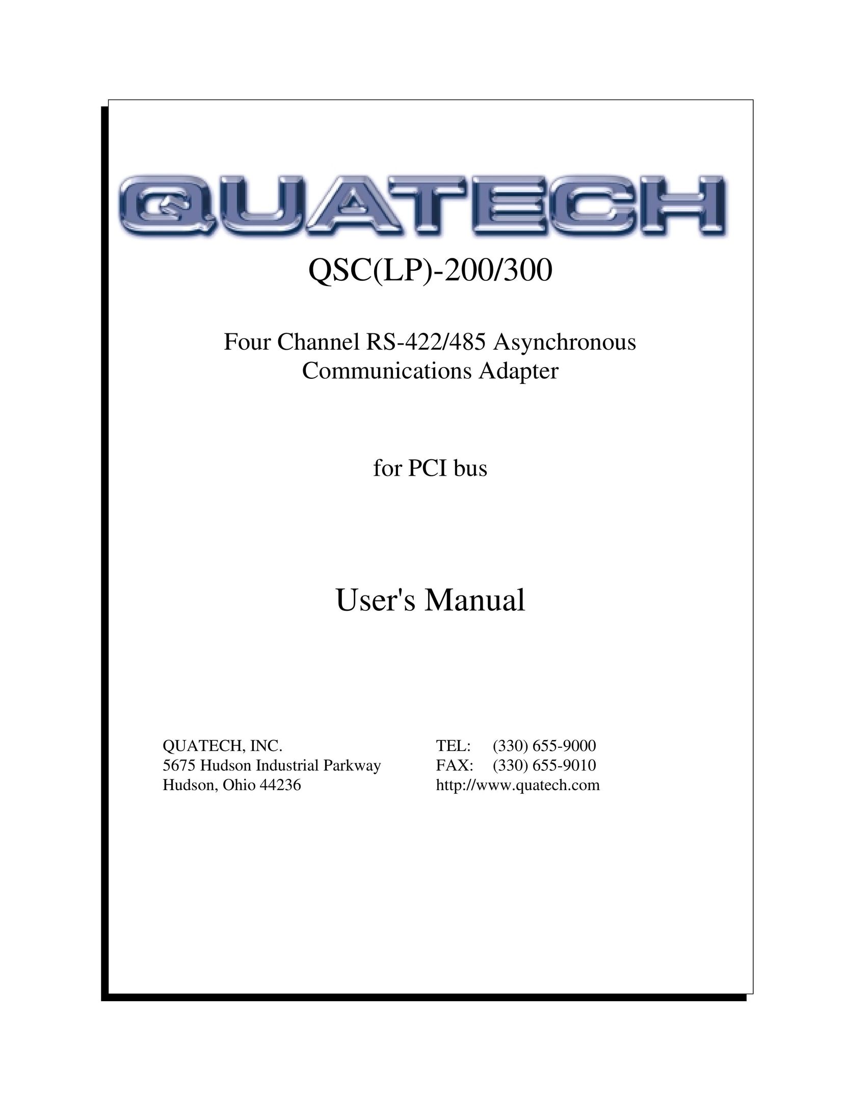Quatech QSC(LP)-300 Network Card User Manual