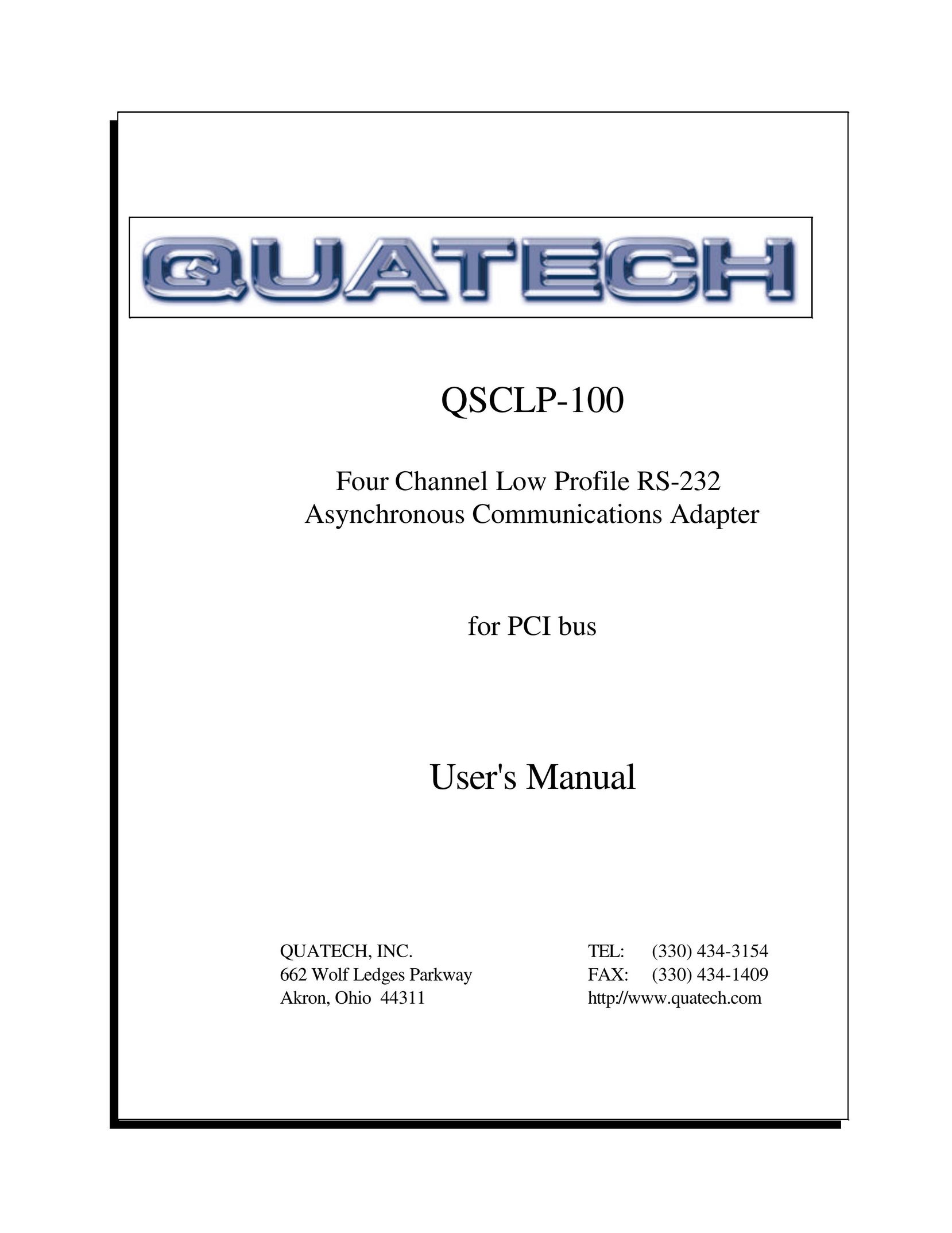 Quatech QSCLP-100 Network Card User Manual