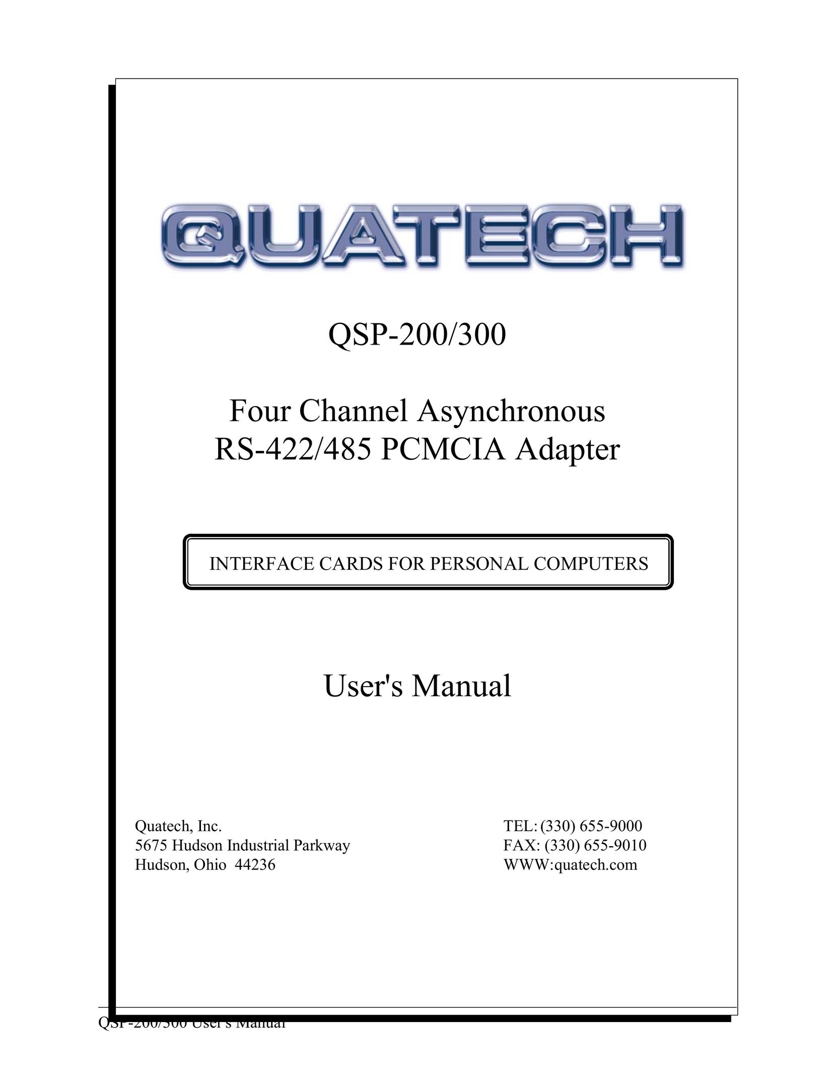 Quatech QSP-200/300 Network Card User Manual