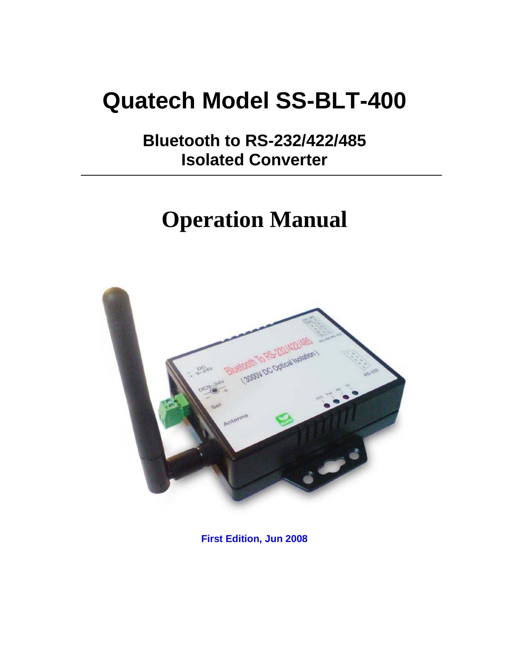 Quatech SS-BLT-400 Network Card User Manual