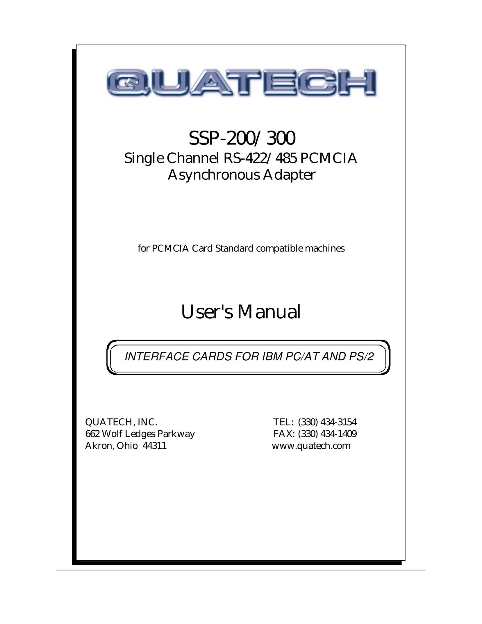 Quatech SSP-200 Network Card User Manual