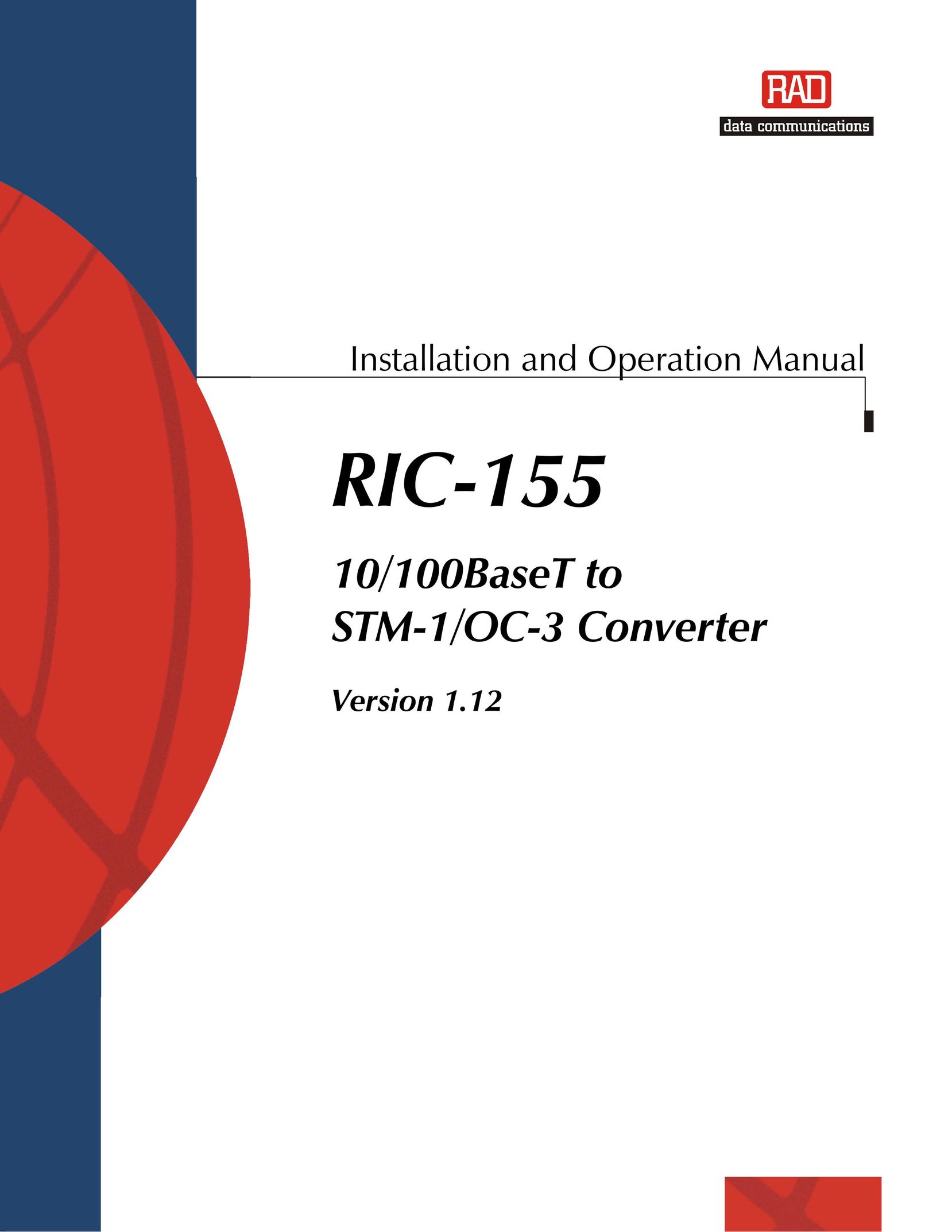 RAD Data comm RIC-155 Network Card User Manual