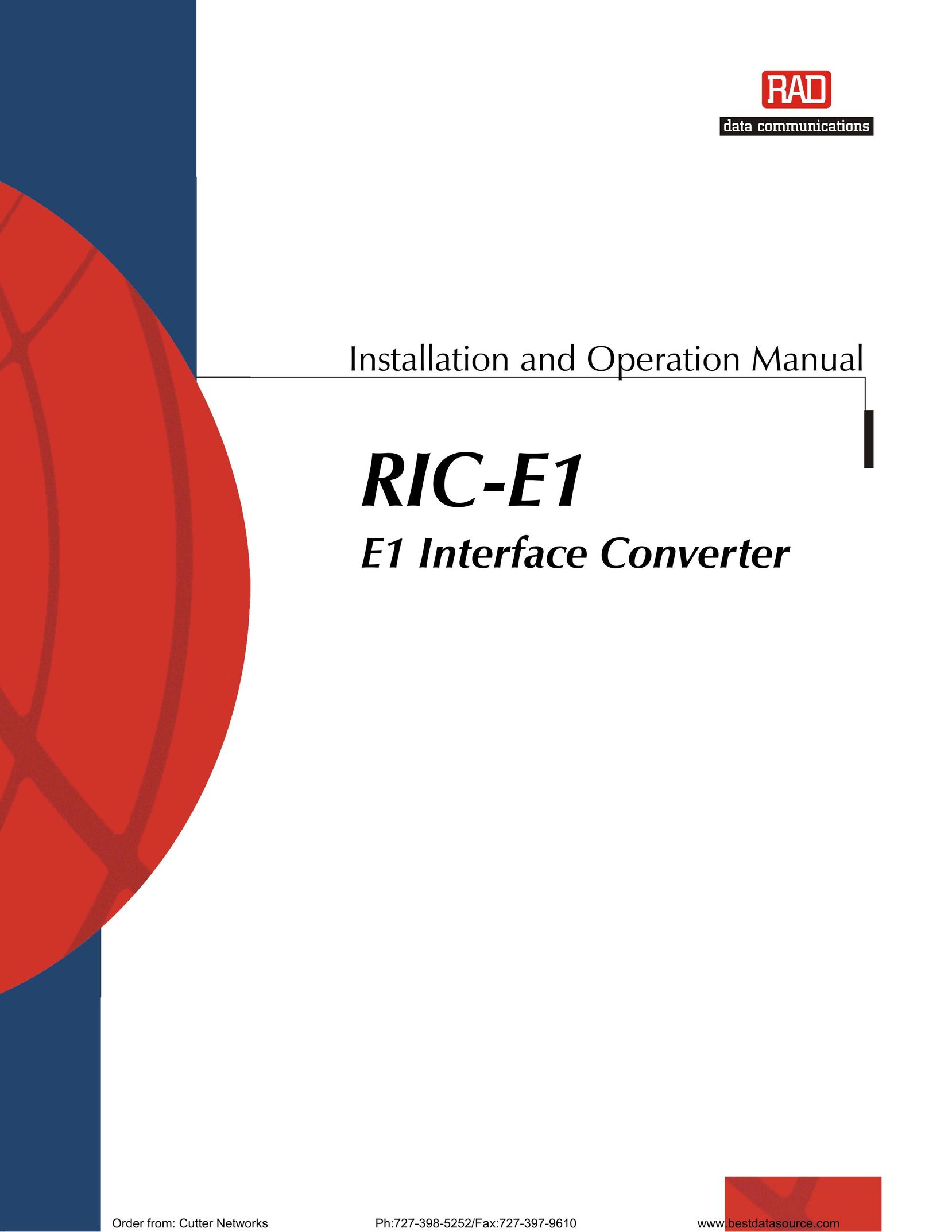 RAD Data comm RIC-E1 Network Card User Manual