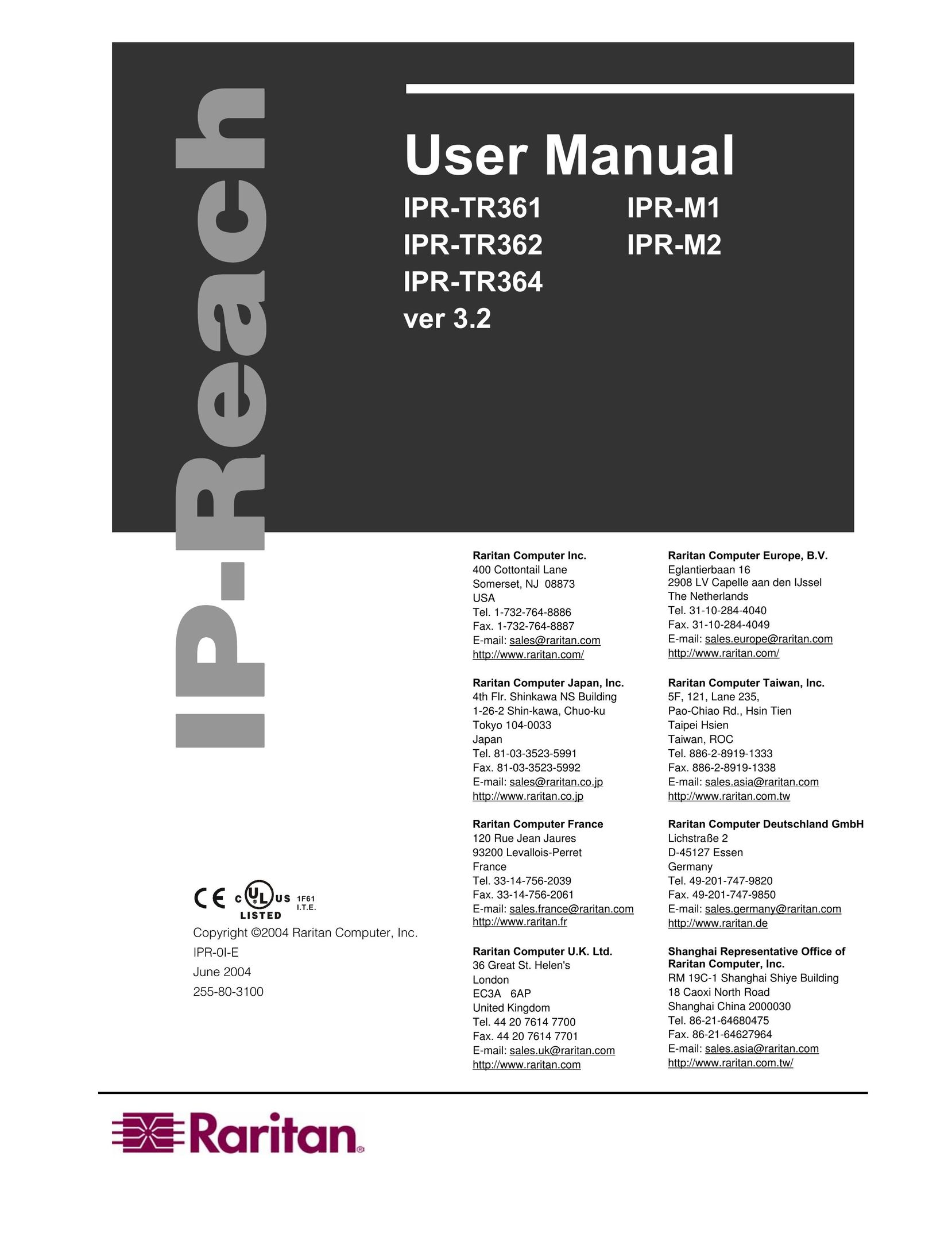 Raritan Computer IPR-TR361 Network Card User Manual