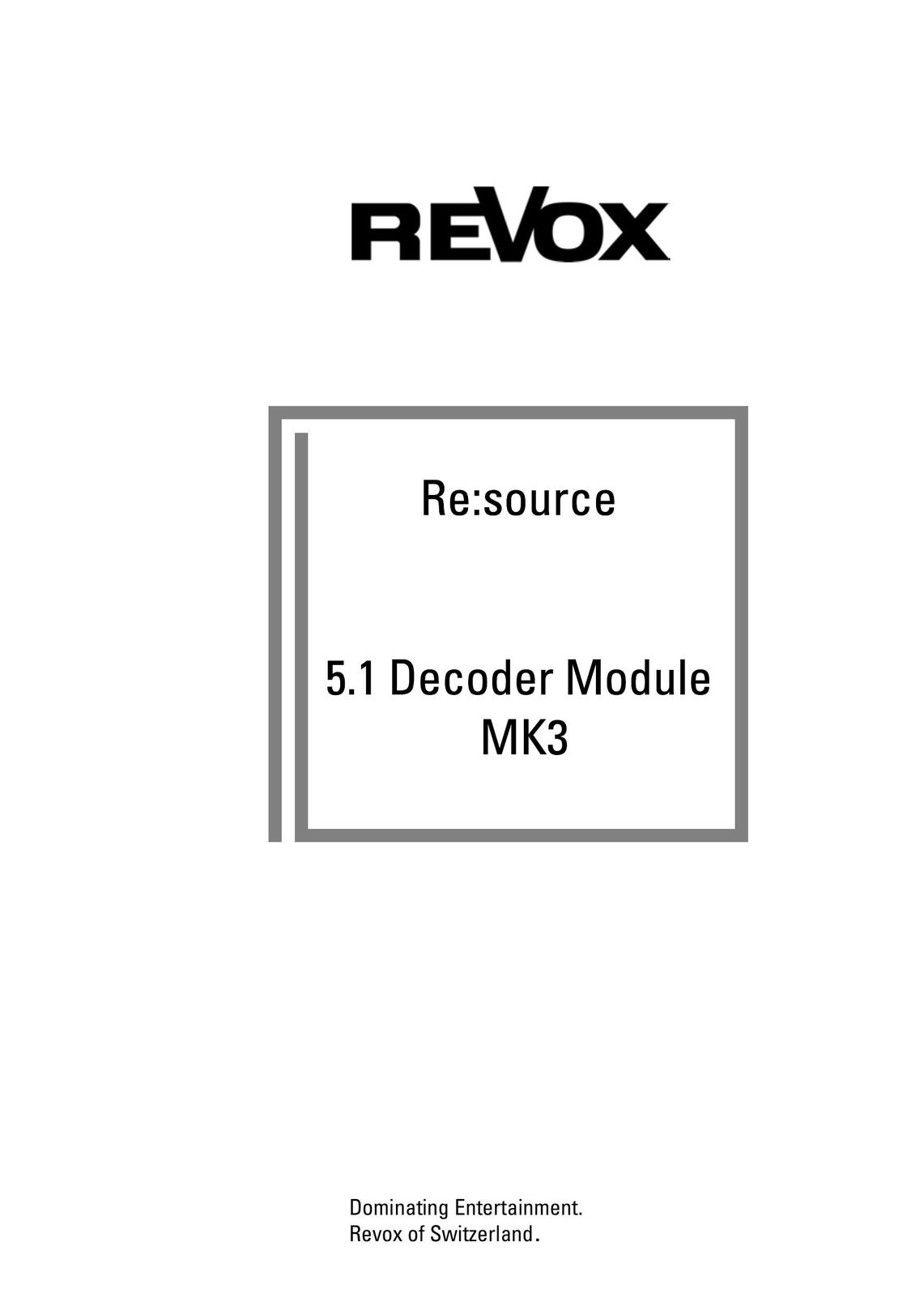 Revox MK3 Network Card User Manual