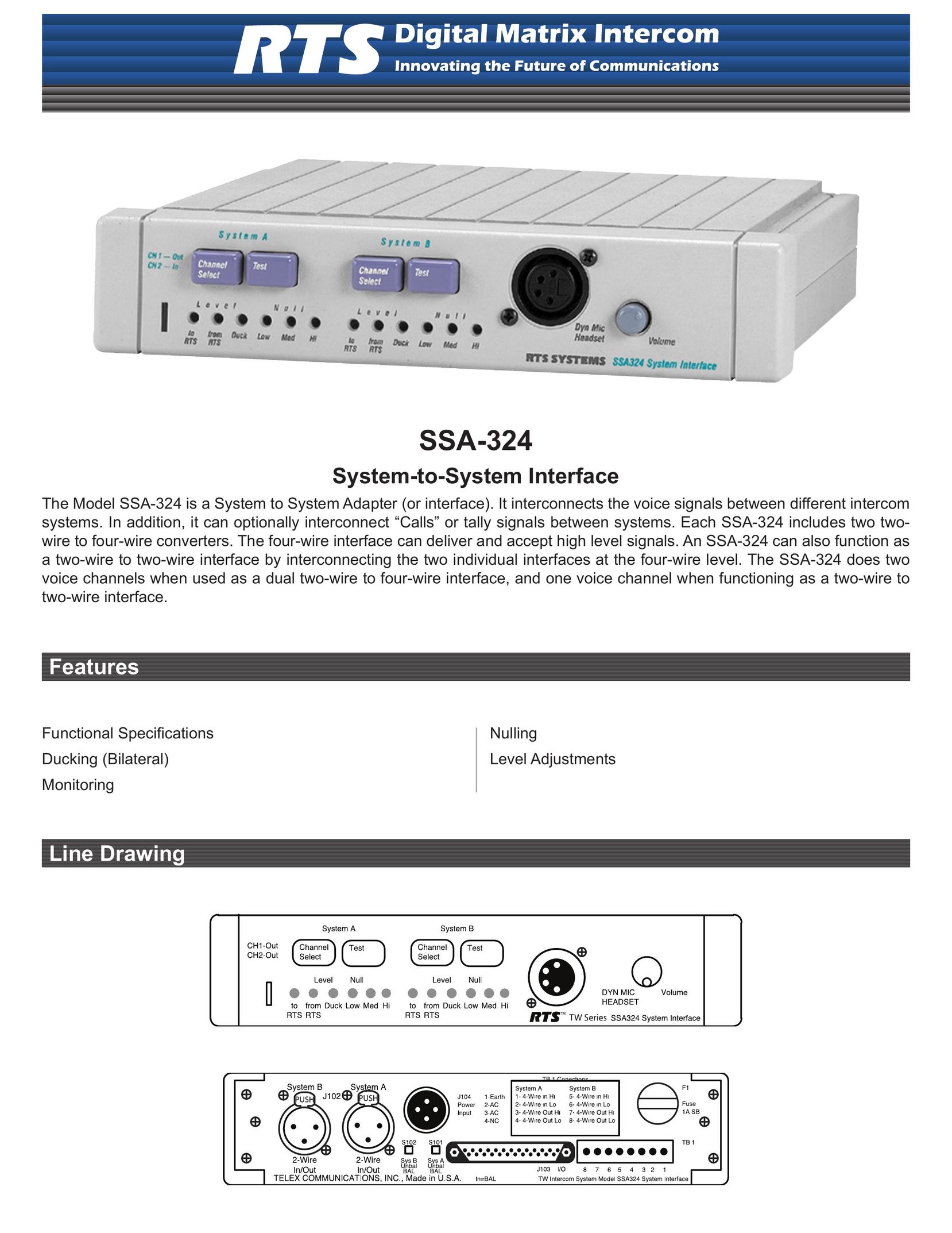 RTS SSA-324 Network Card User Manual