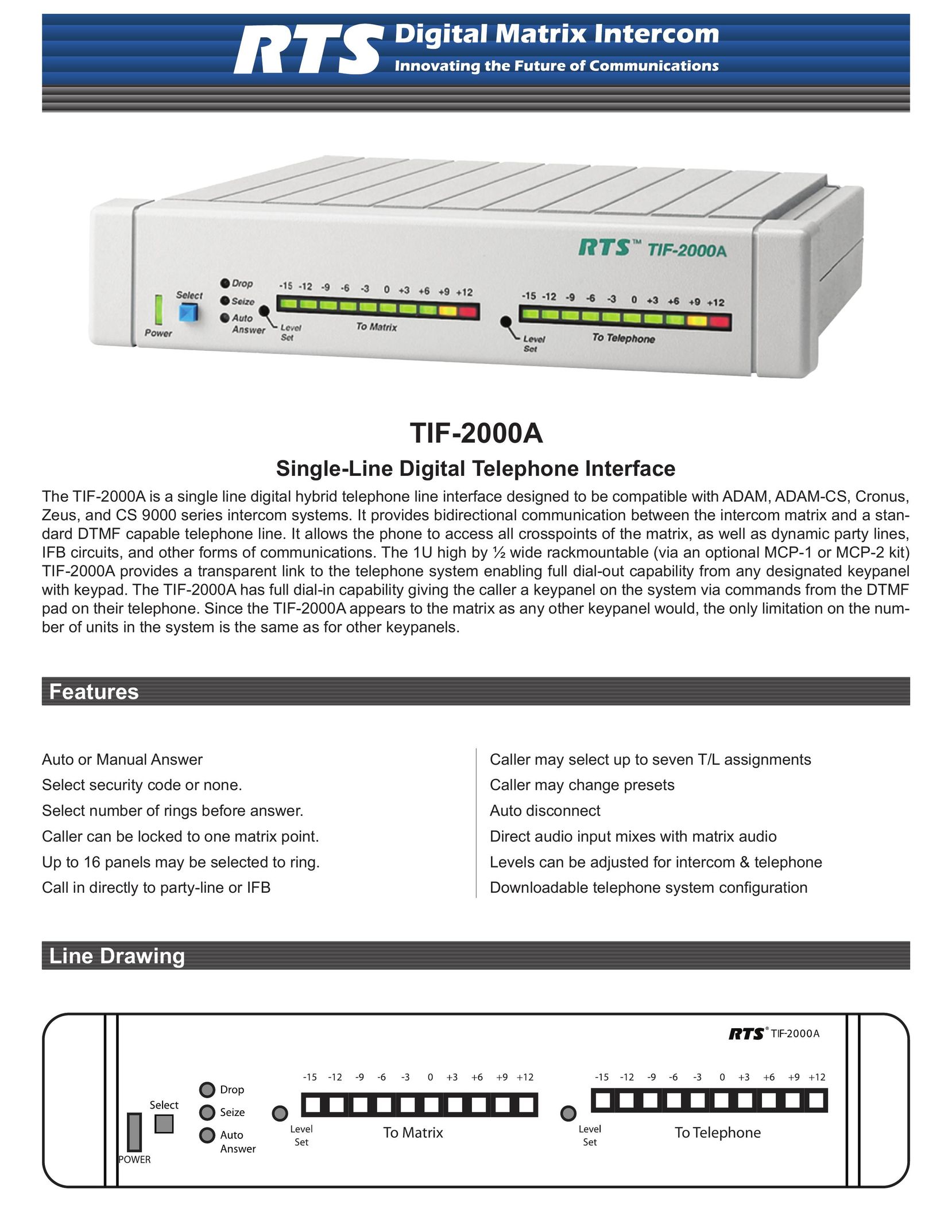 RTS TIF-2000A Network Card User Manual