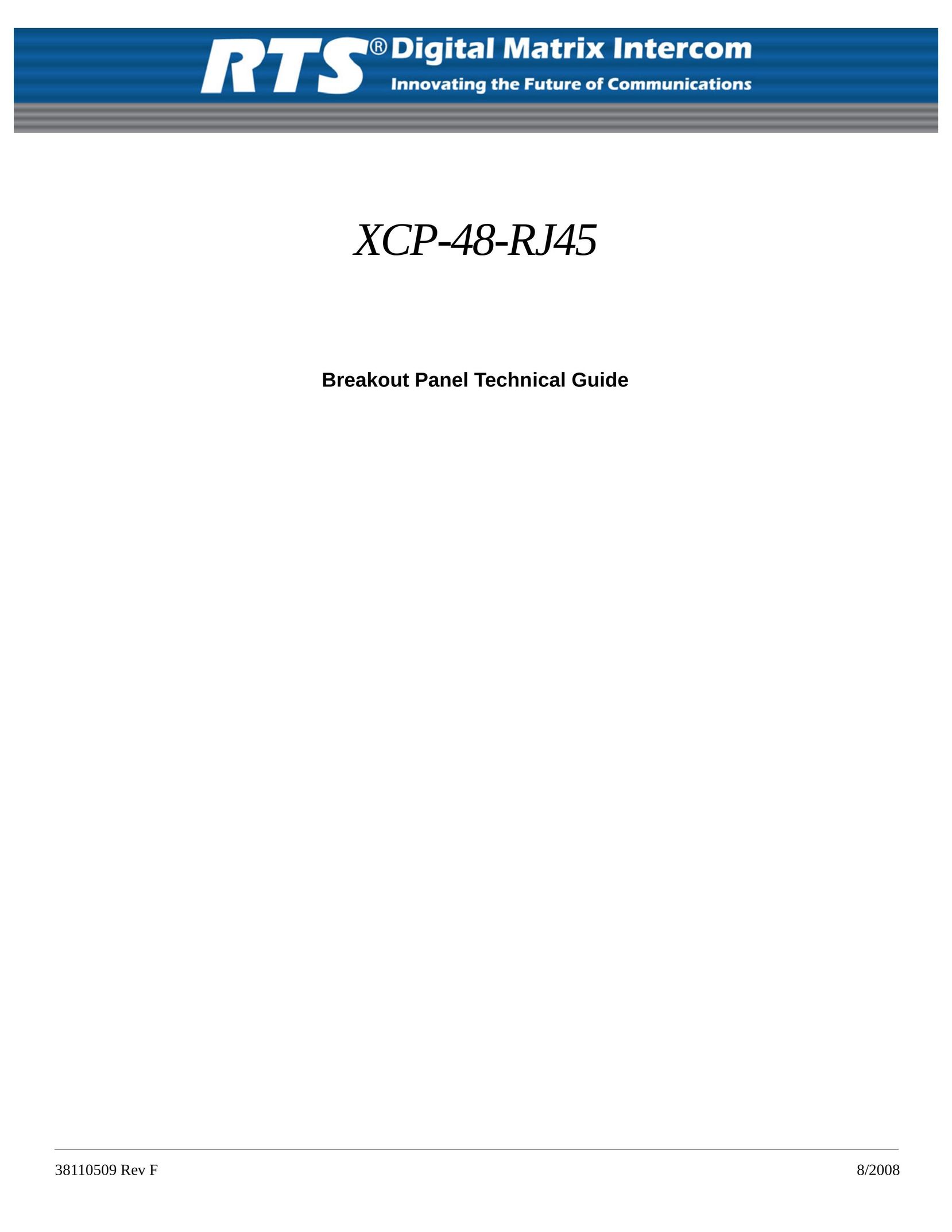 RTS XCP-48-RJ45 Network Card User Manual