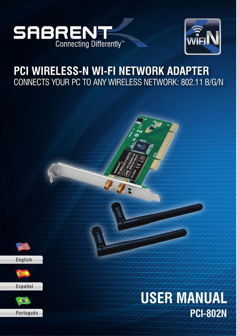Sabrent PCI-802N Network Card User Manual