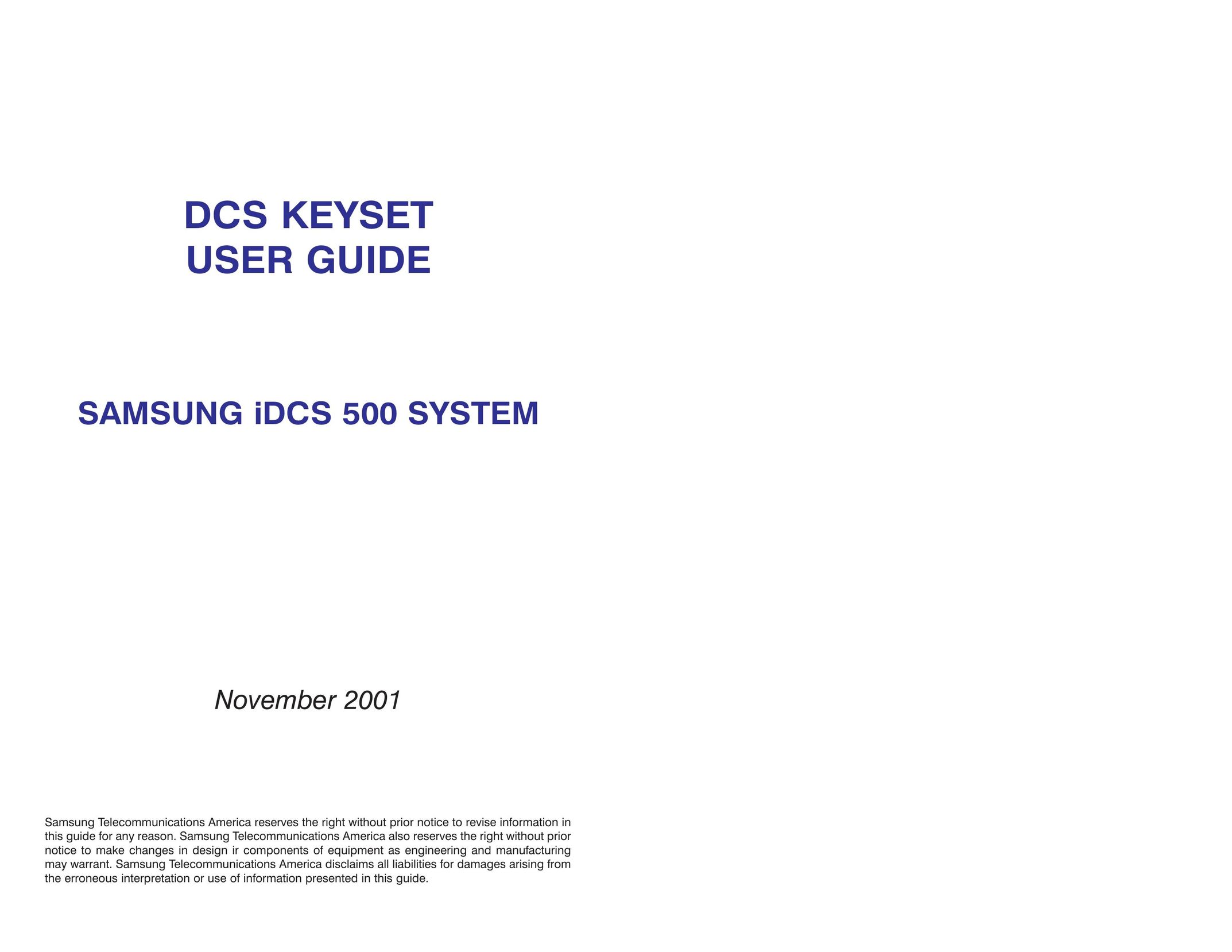 Samsung iDCS 500-DCS Network Card User Manual