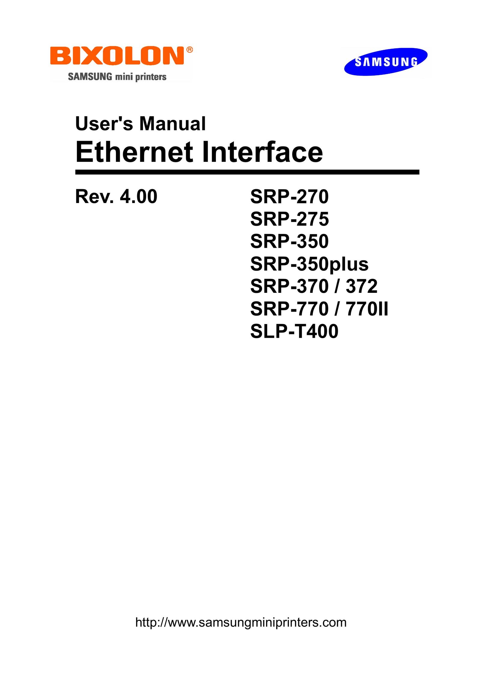 Samsung SRP-370 / 372 Network Card User Manual