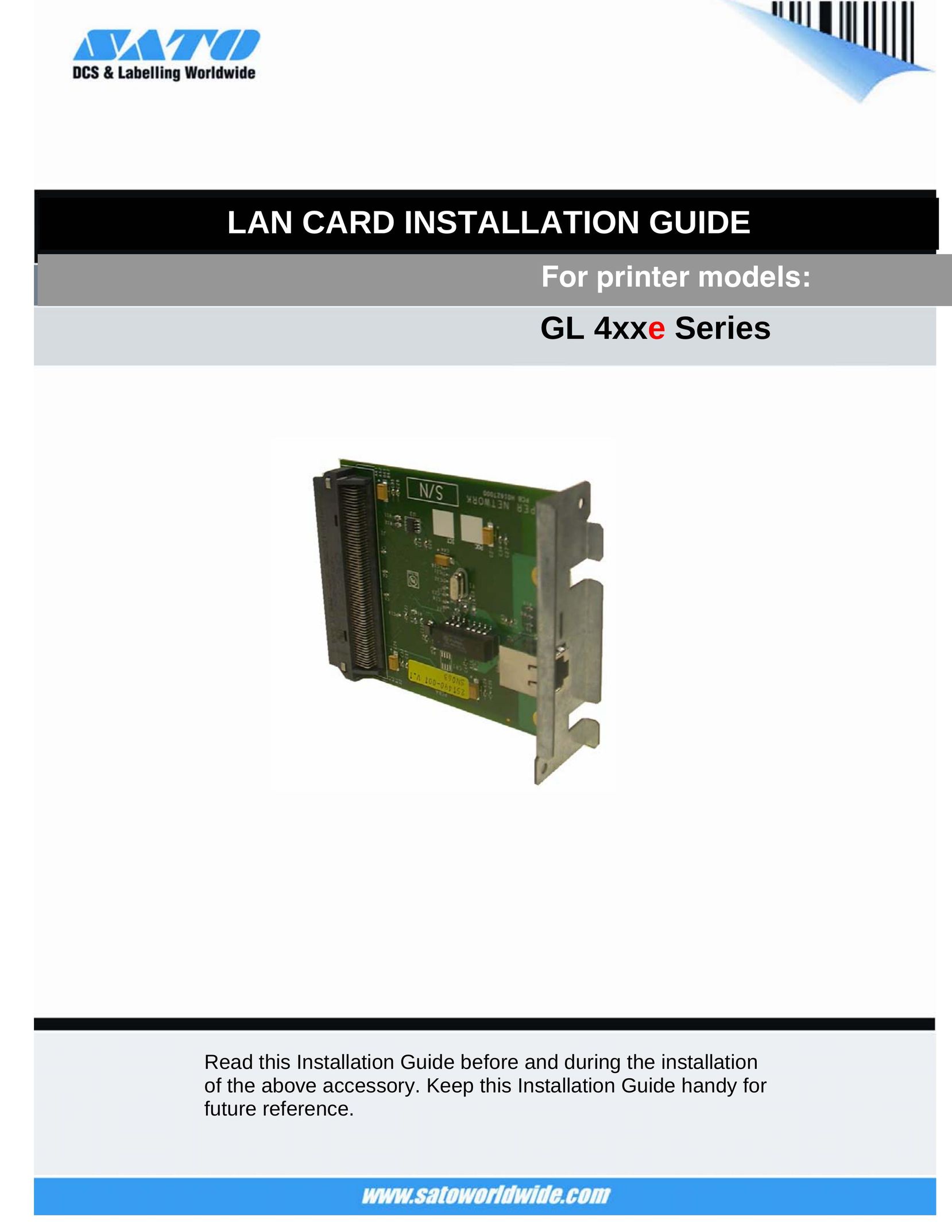 SATO GL 4xxe Series Network Card User Manual
