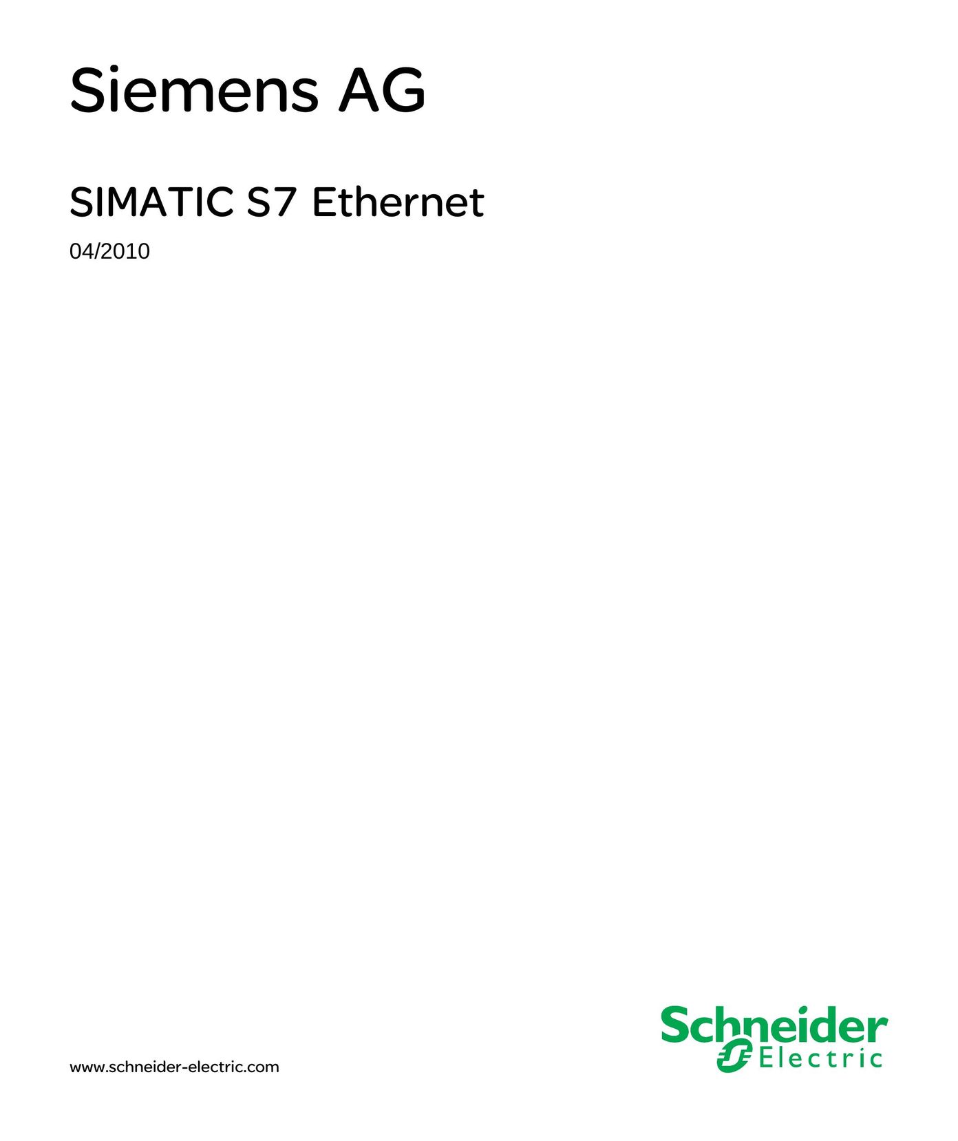 Schneider Electric S7 Network Card User Manual