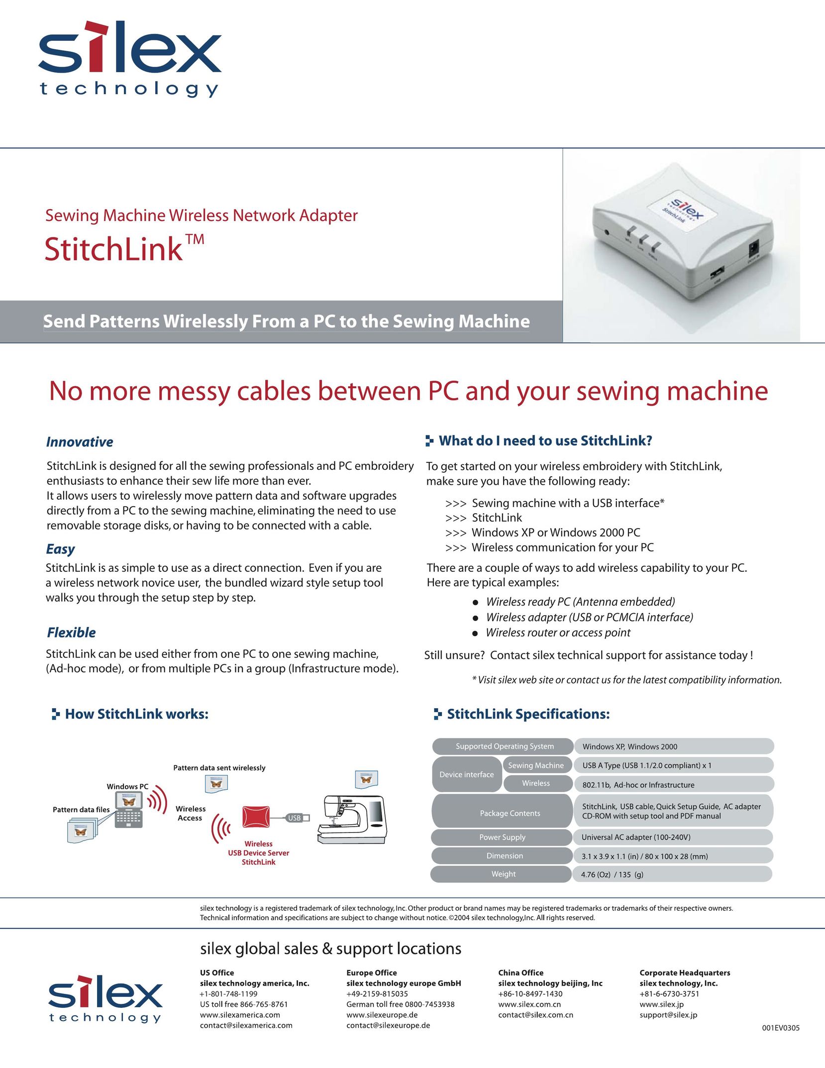 Silex technology Sewing Machine Wireless Network Adapter Network Card User Manual