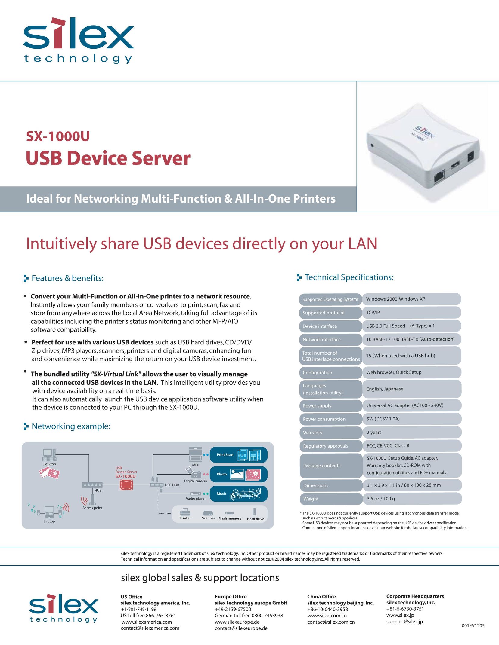 Silex technology SX-1000U Network Card User Manual