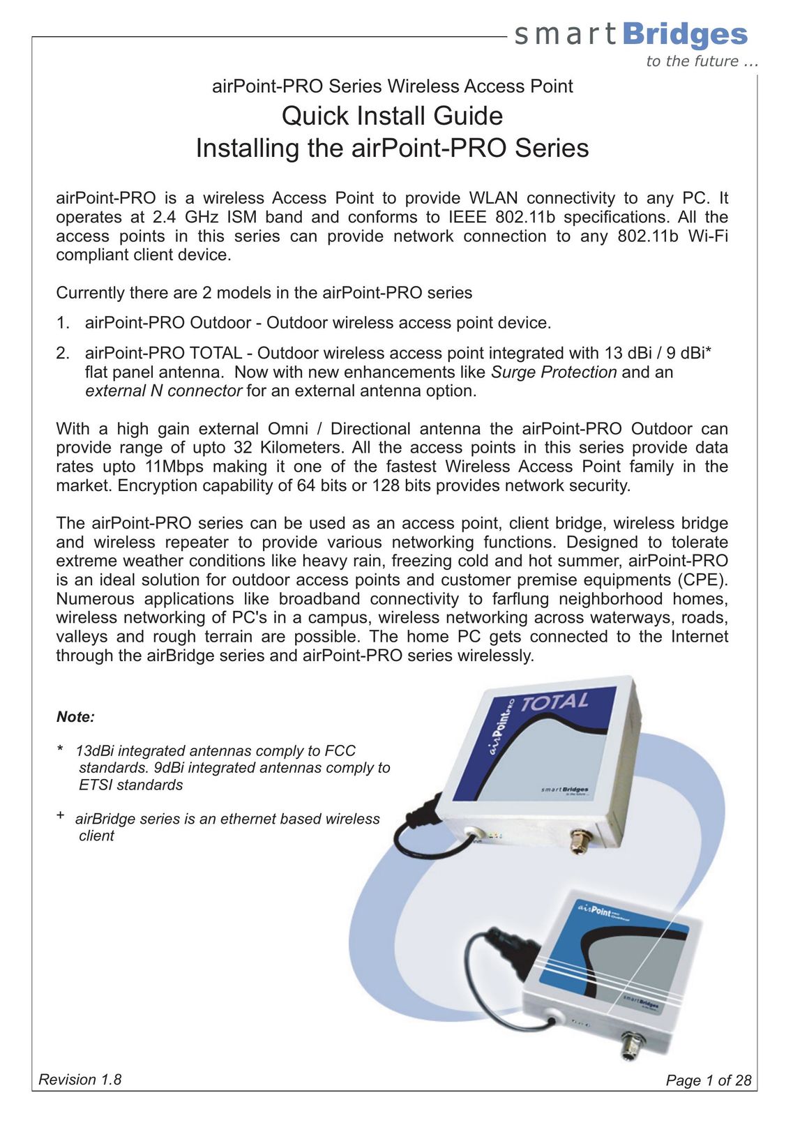 SmartBridges airPoint Pro Series Network Card User Manual