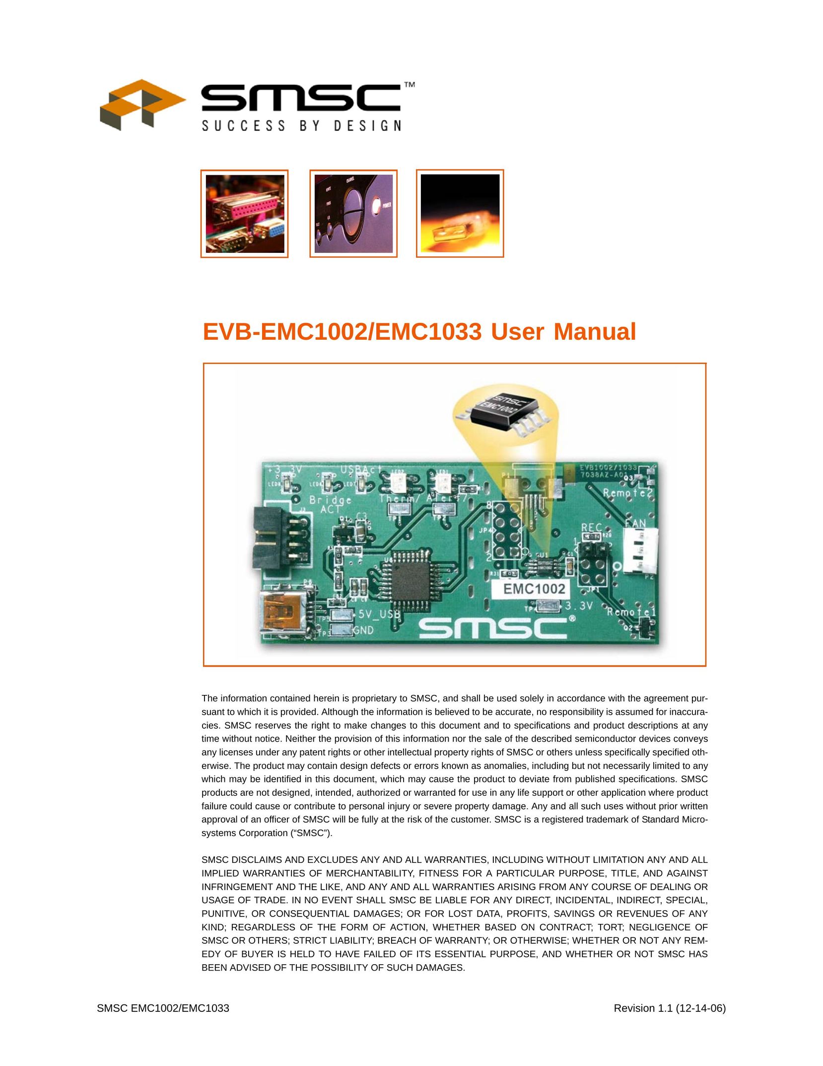 SMSC EVB-EMC1033 Network Card User Manual