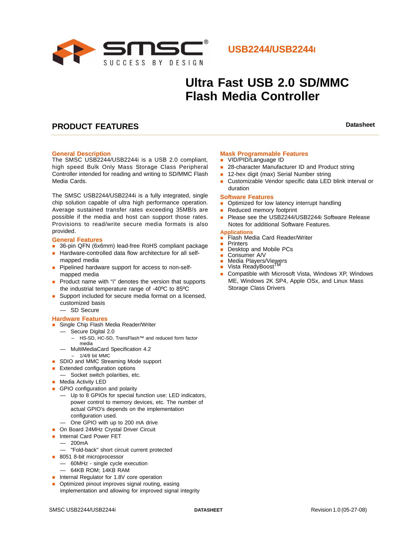 SMSC USB2244i Network Card User Manual