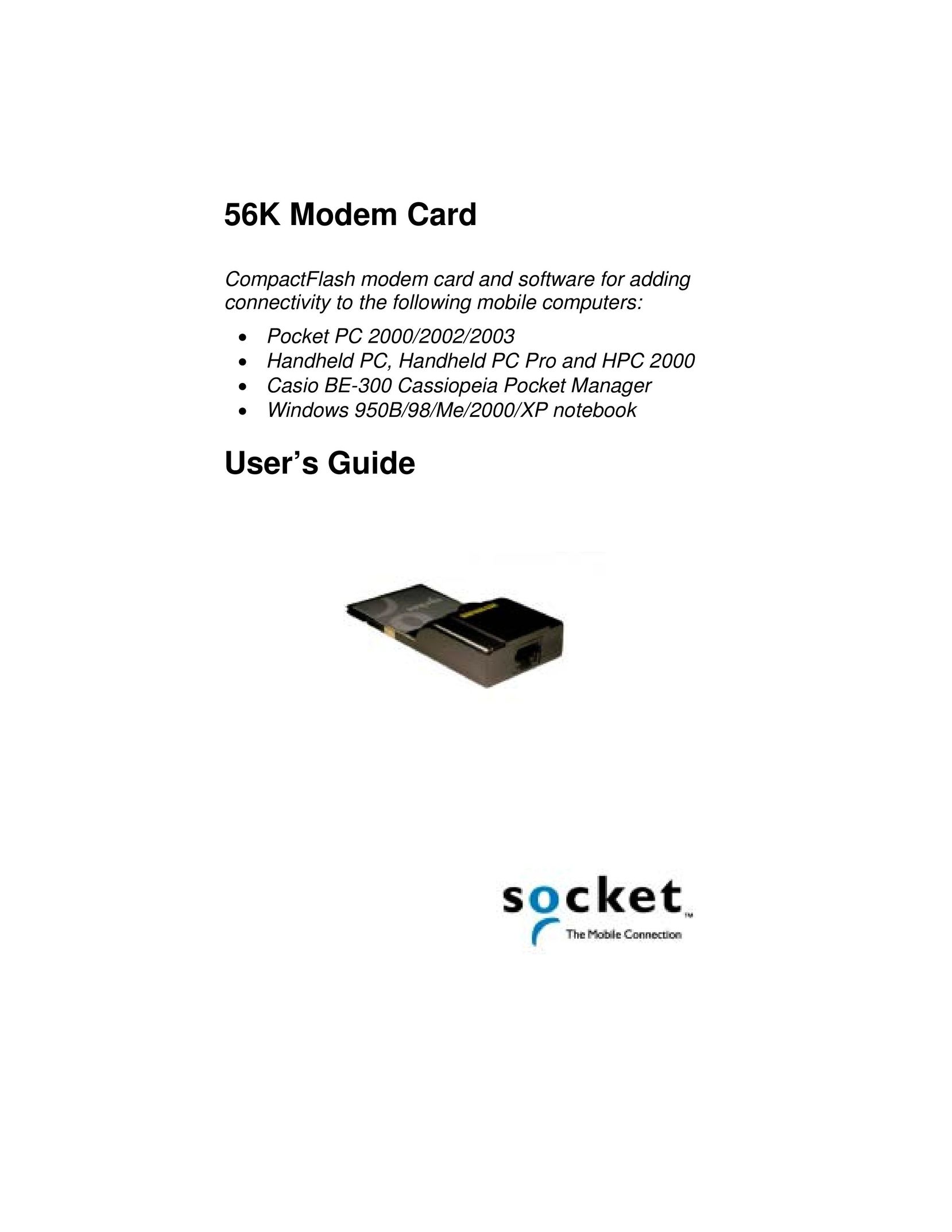 Socket Mobile 56K Modem Card Network Card User Manual