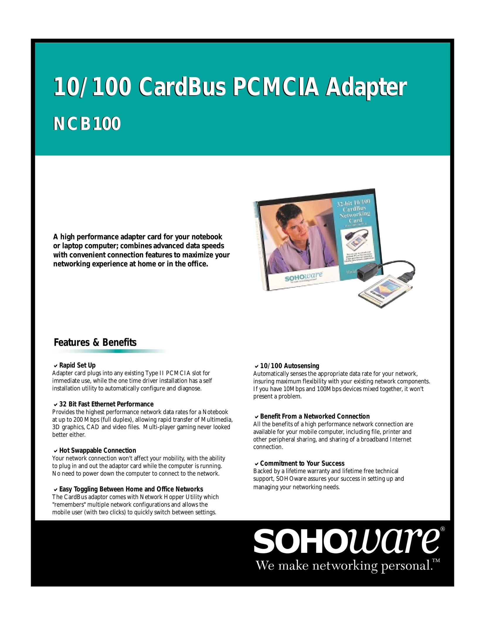 Soho NCB100 Network Card User Manual