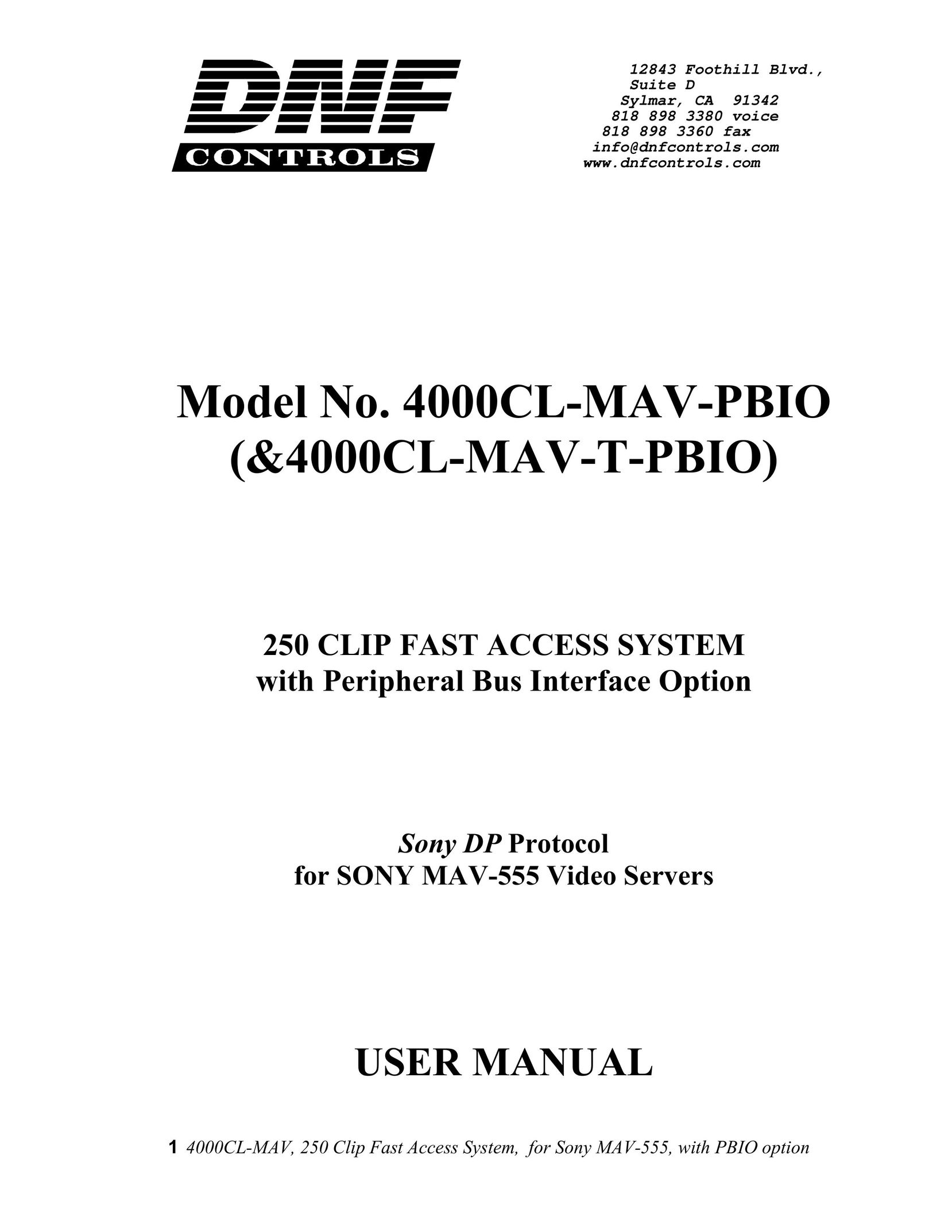 Sony 4000CL-MAV-PBIO Network Card User Manual