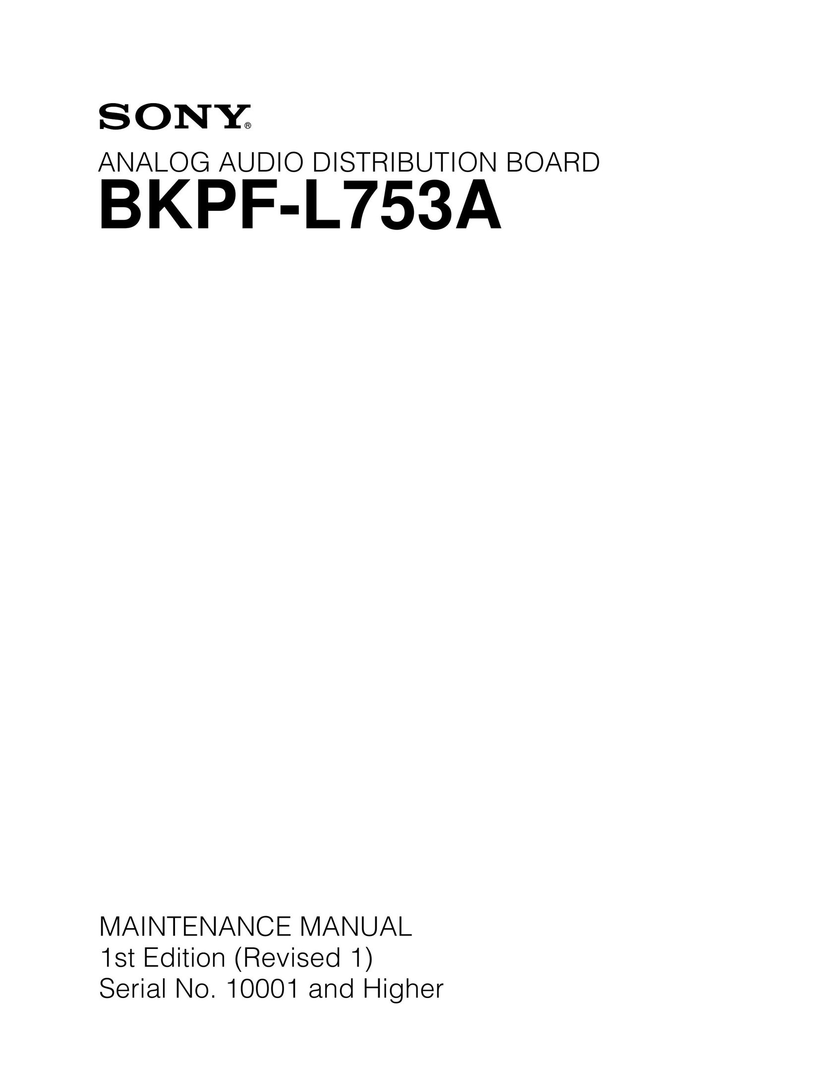 Sony BKPF-L753A Network Card User Manual