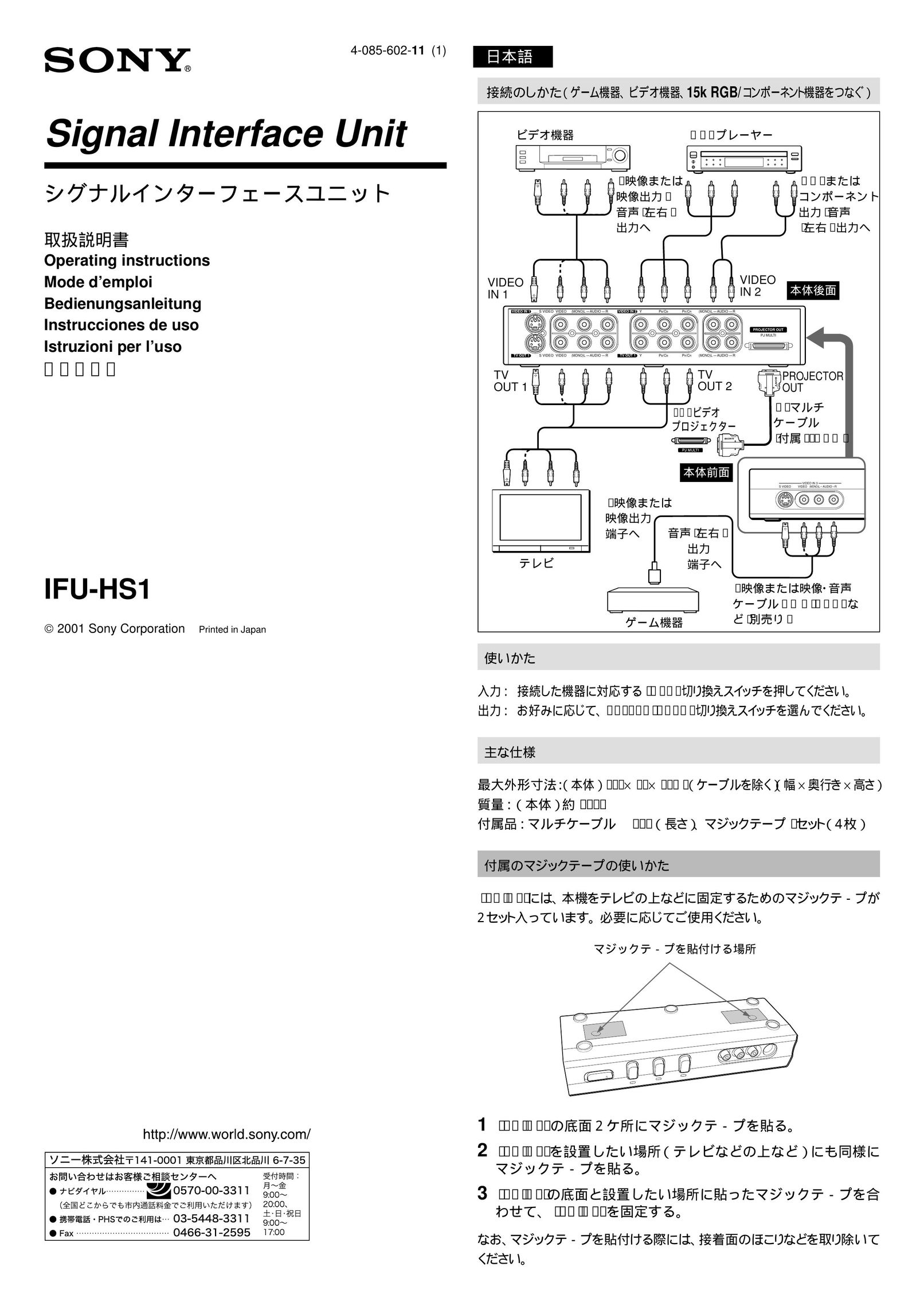 Sony IFU-HS1 Network Card User Manual