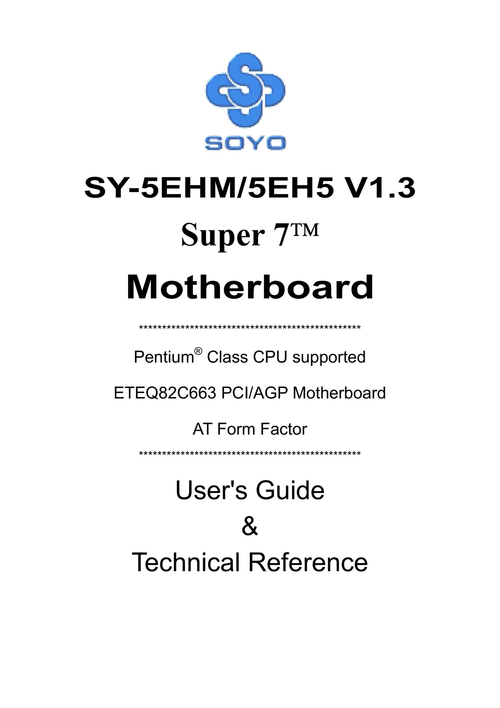 SOYO ETEQ82C663 AGP Network Card User Manual