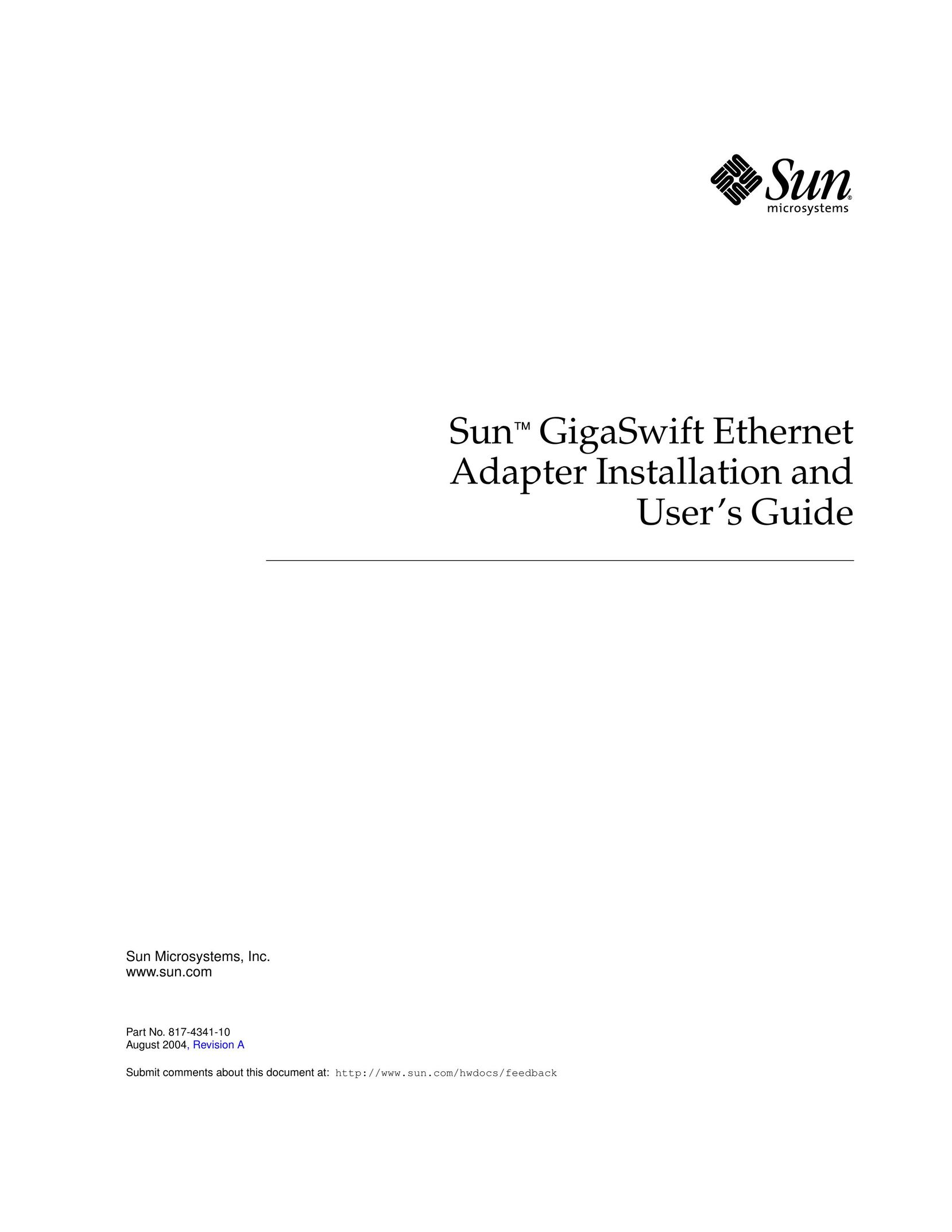 Sun Microsystems GigaSwift Ethernet Adapter Network Card User Manual