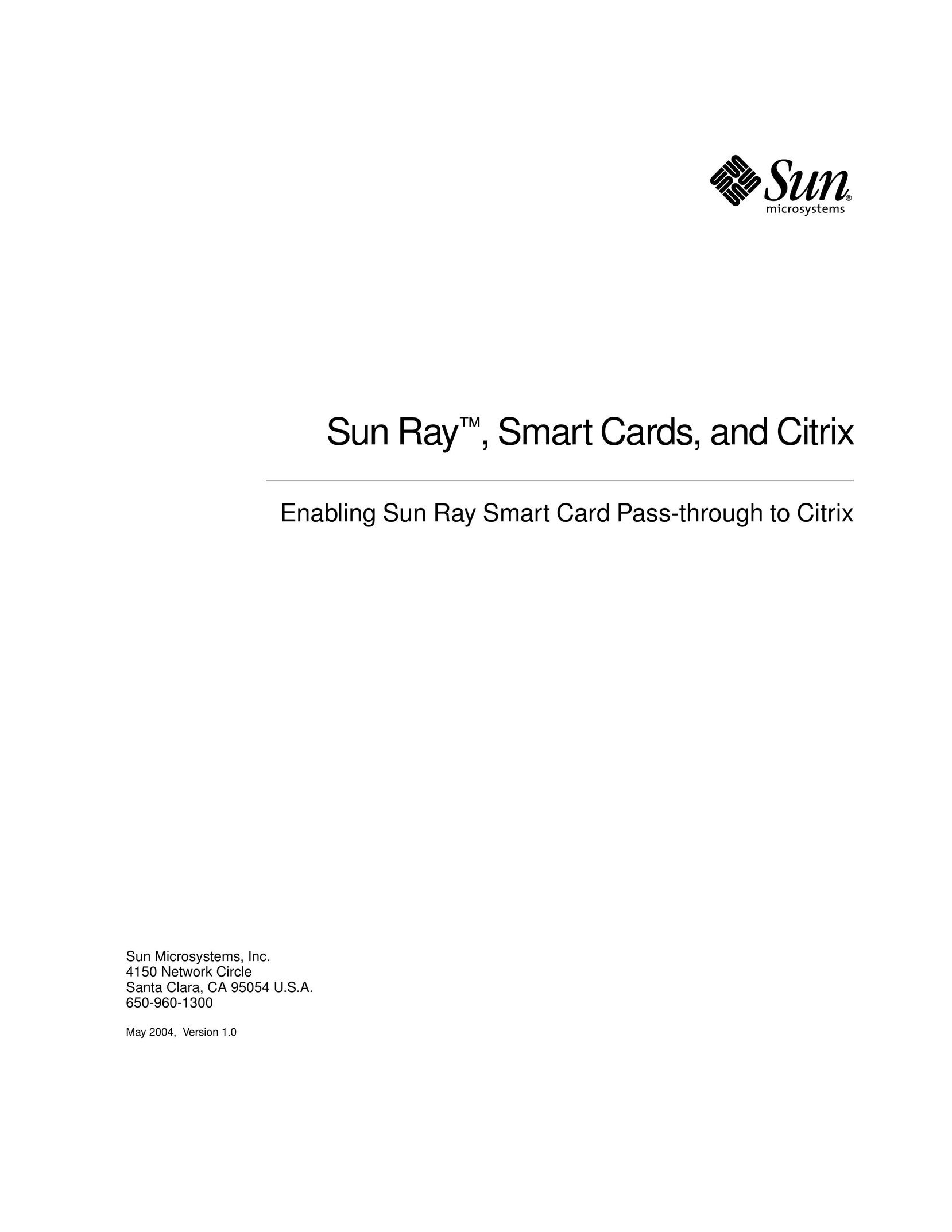 Sun Microsystems Smart Cards Network Card User Manual