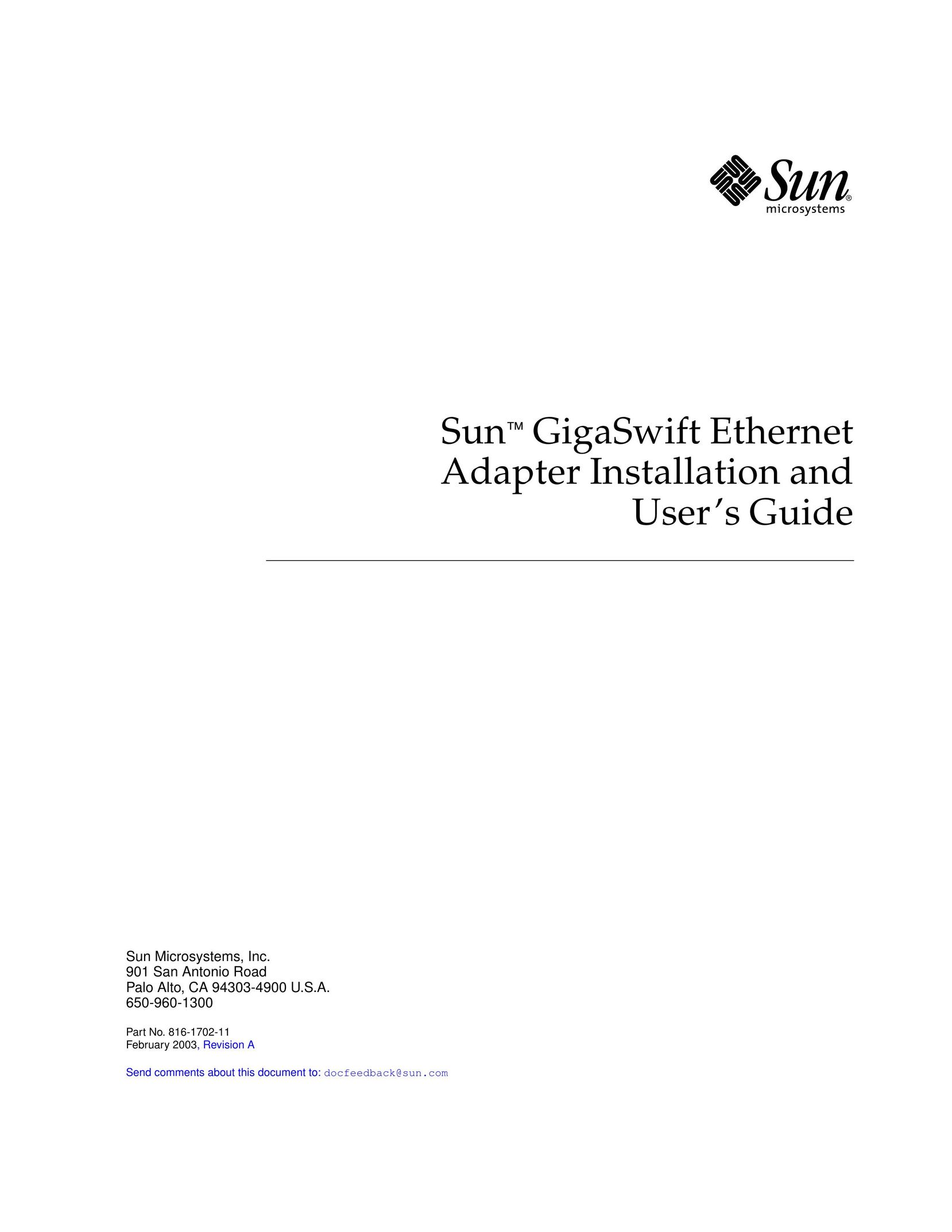Sun Microsystems X1150A Network Card User Manual