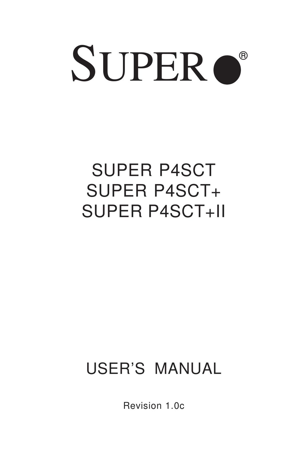 SUPER MICRO Computer P4SCT Network Card User Manual