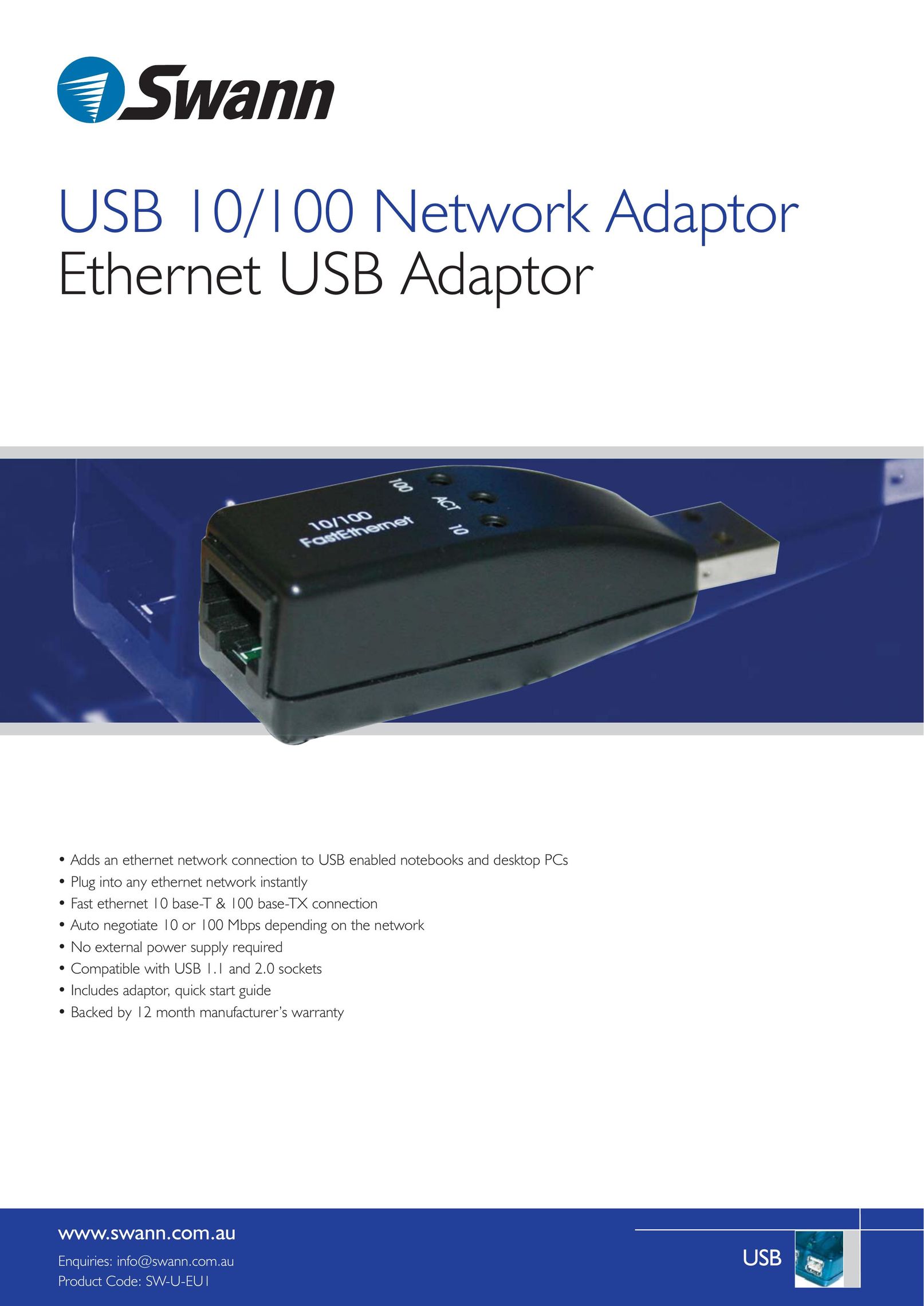 Swann SW-U-EU1 Network Card User Manual