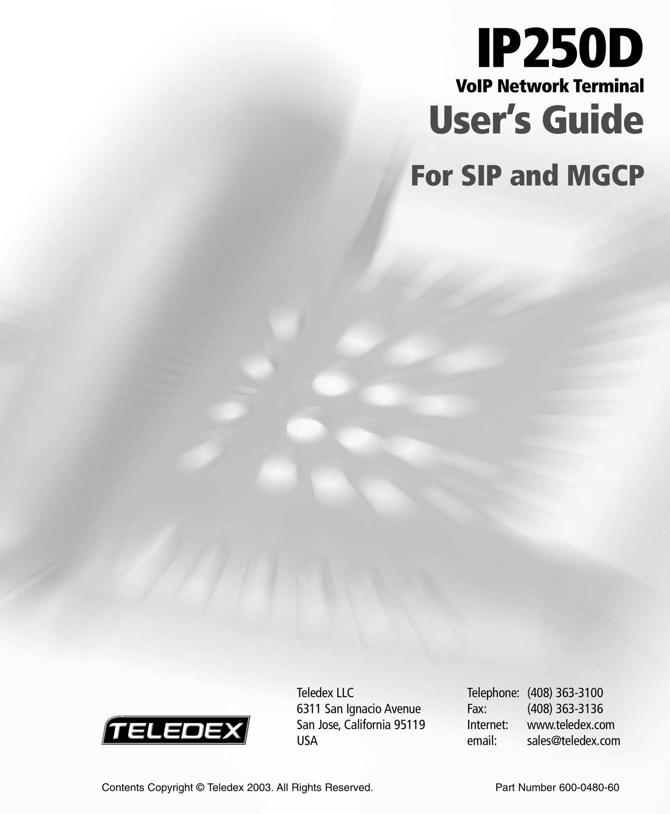 Teledex IP250DVoIP Network Card User Manual