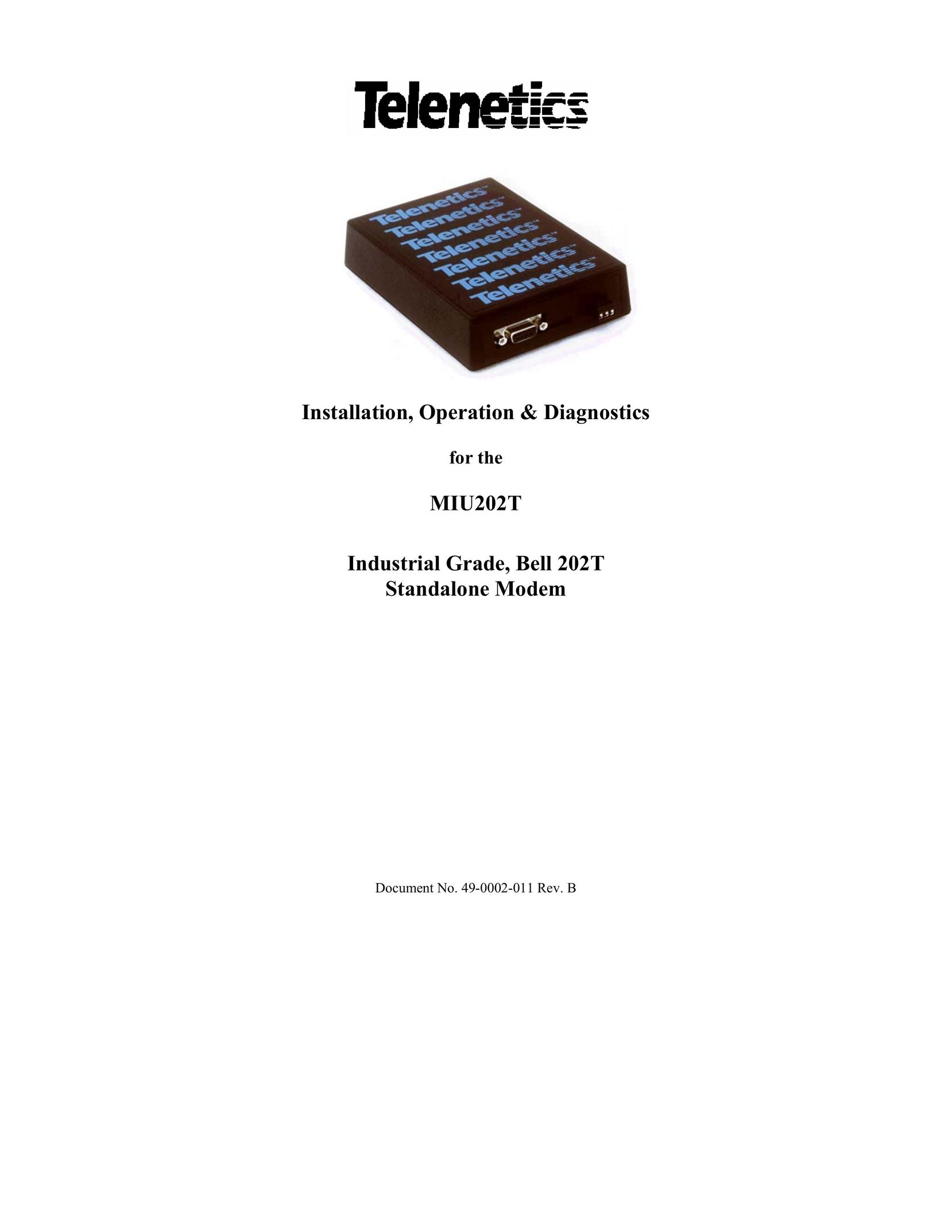 Telenetics MIU202T Modem Network Card User Manual