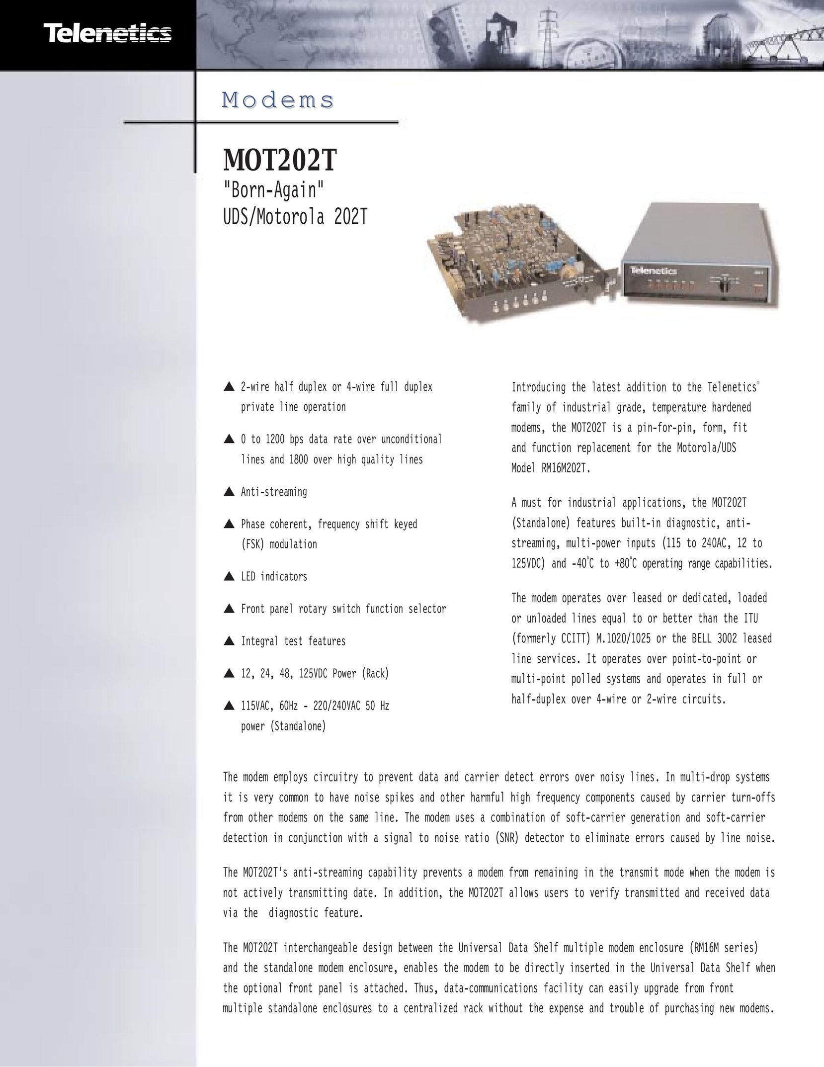 Telenetics MOT202T Network Card User Manual