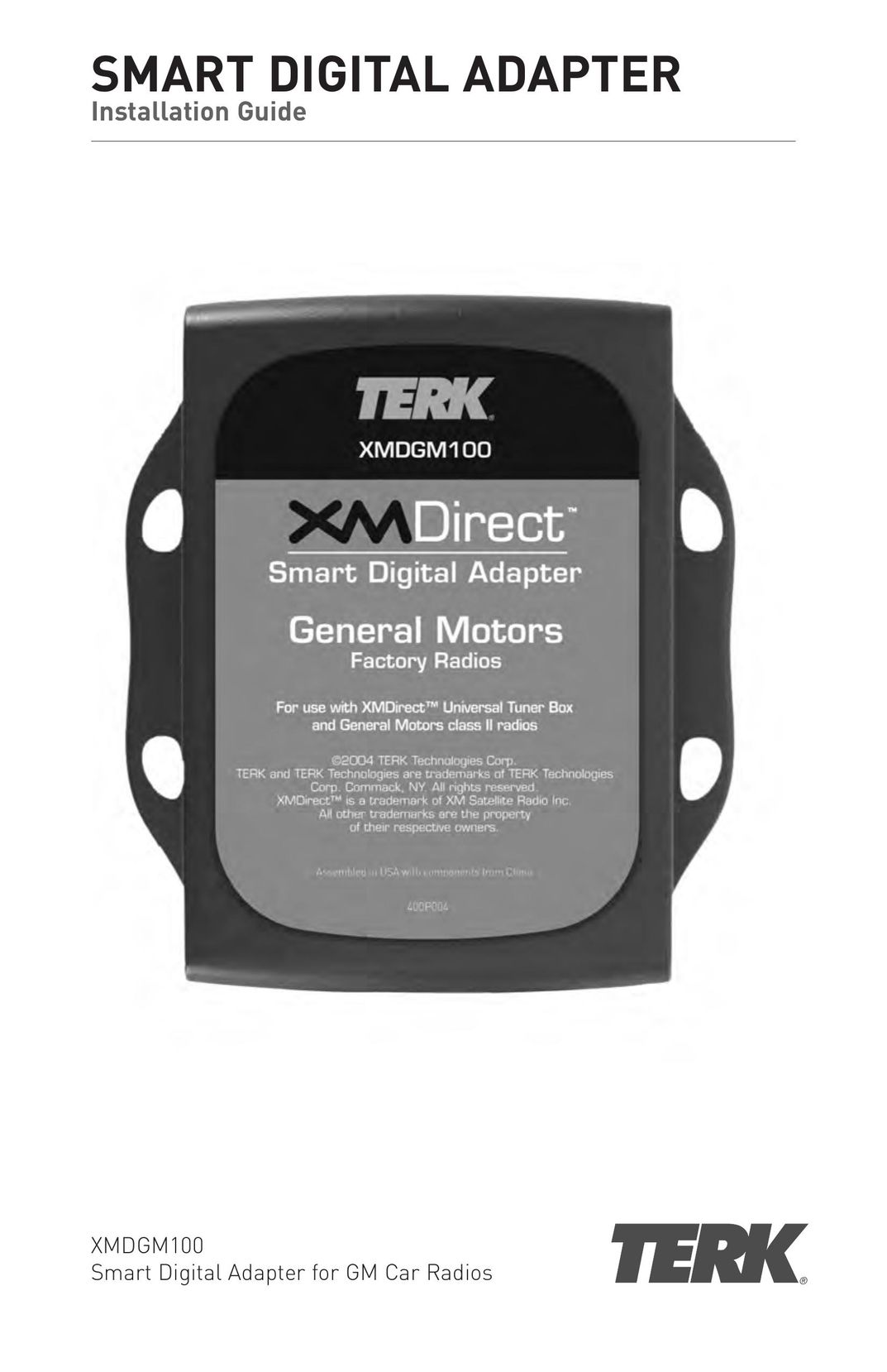 TERK Technologies XMDGM100 Network Card User Manual
