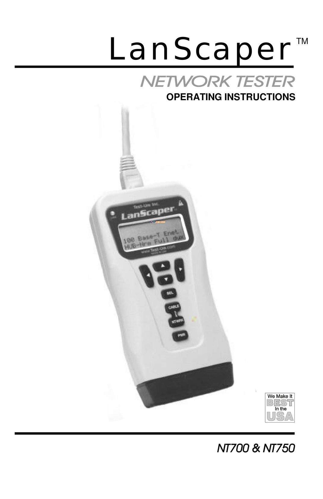 Test-Um NT700 Network Card User Manual