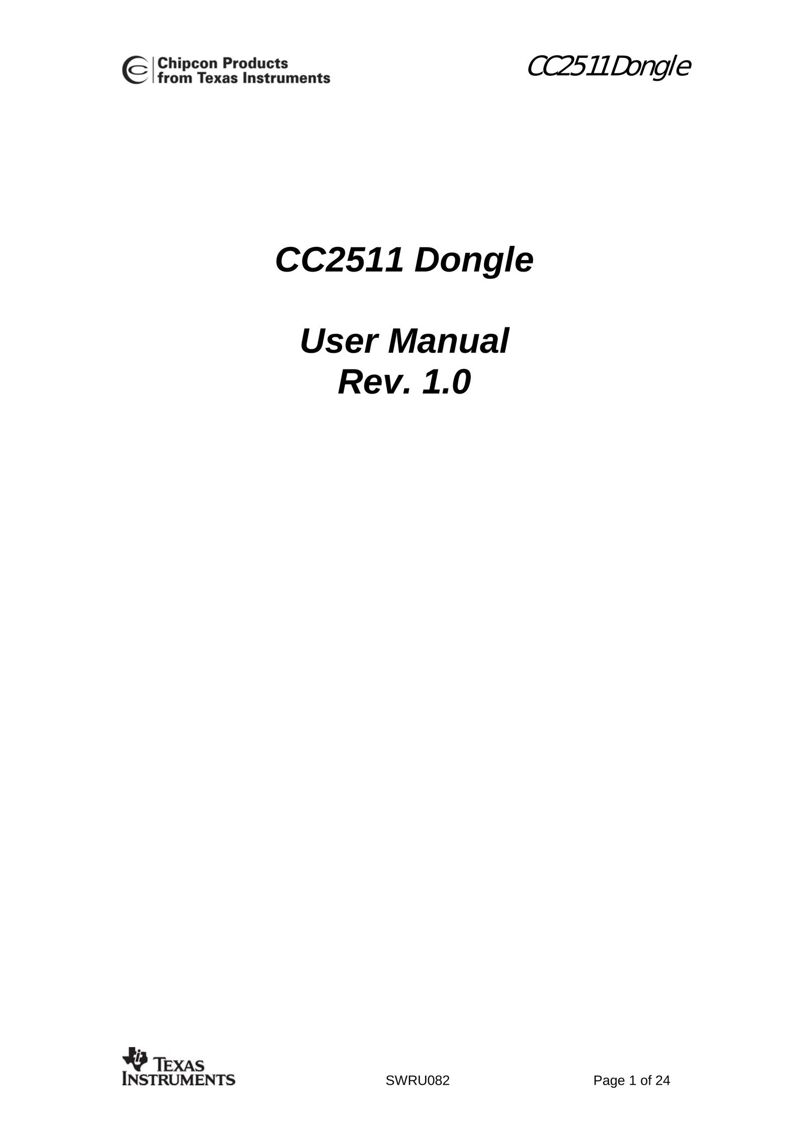 Texas Instruments CC2511 Network Card User Manual