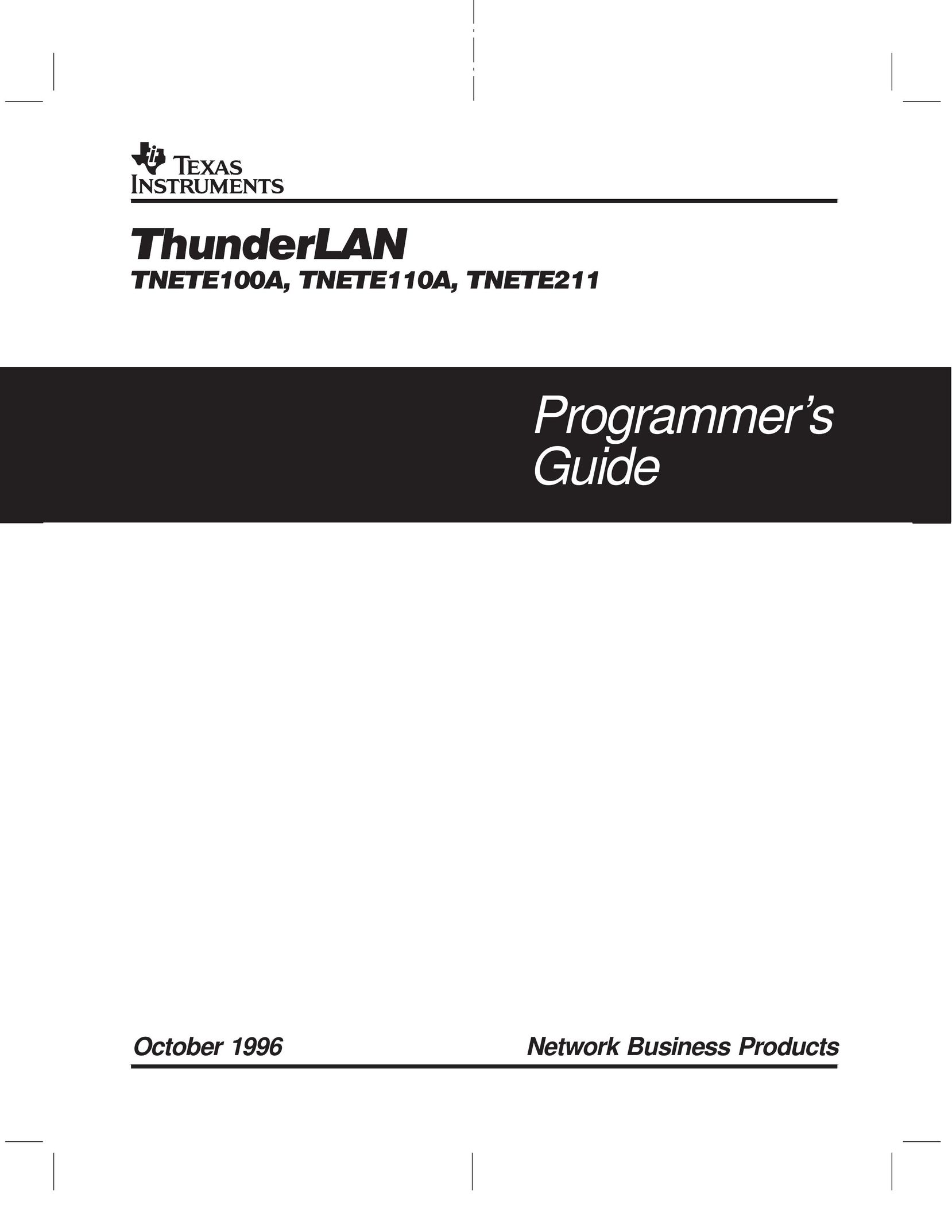 Texas Instruments TNETE100A Network Card User Manual