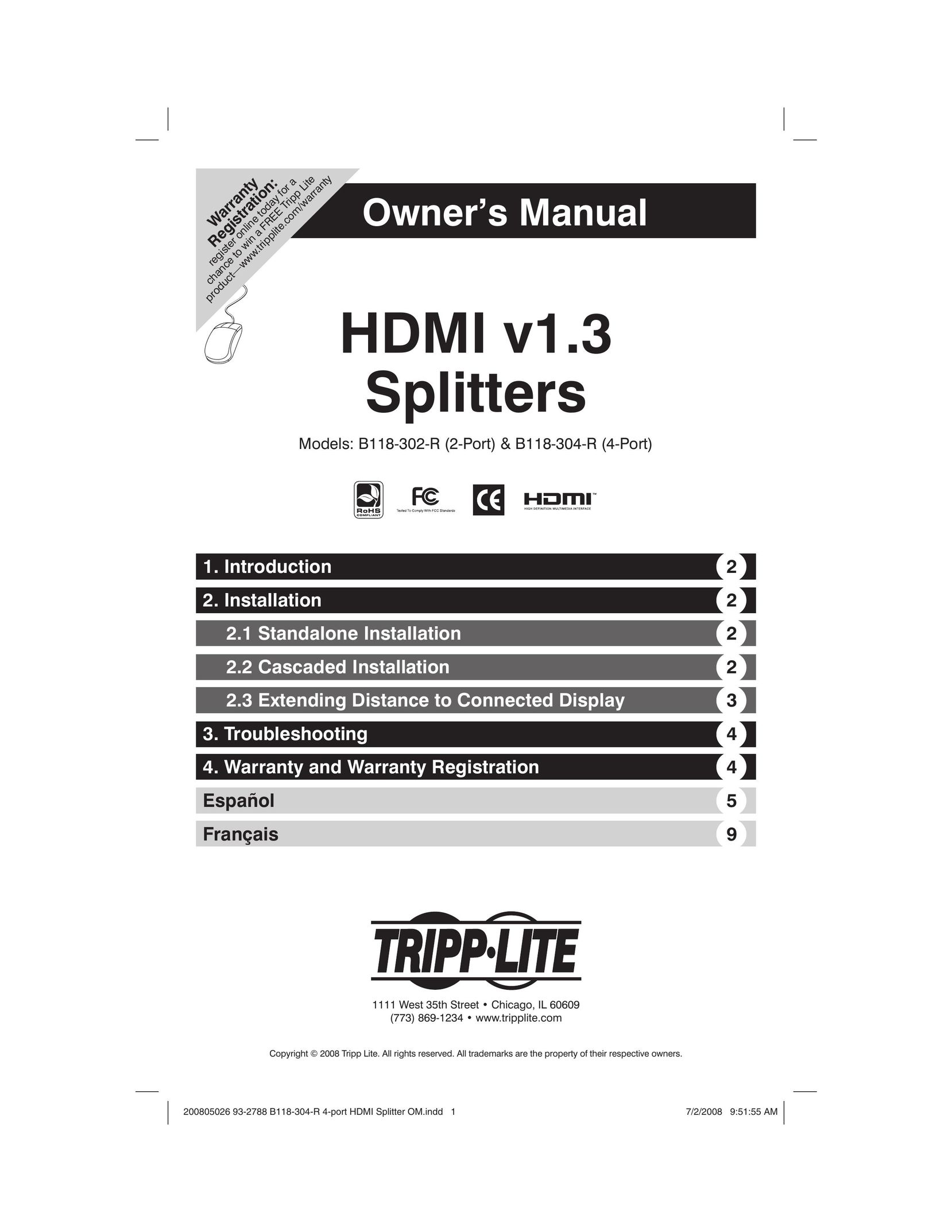 Tripp Lite B118-302-R Network Card User Manual