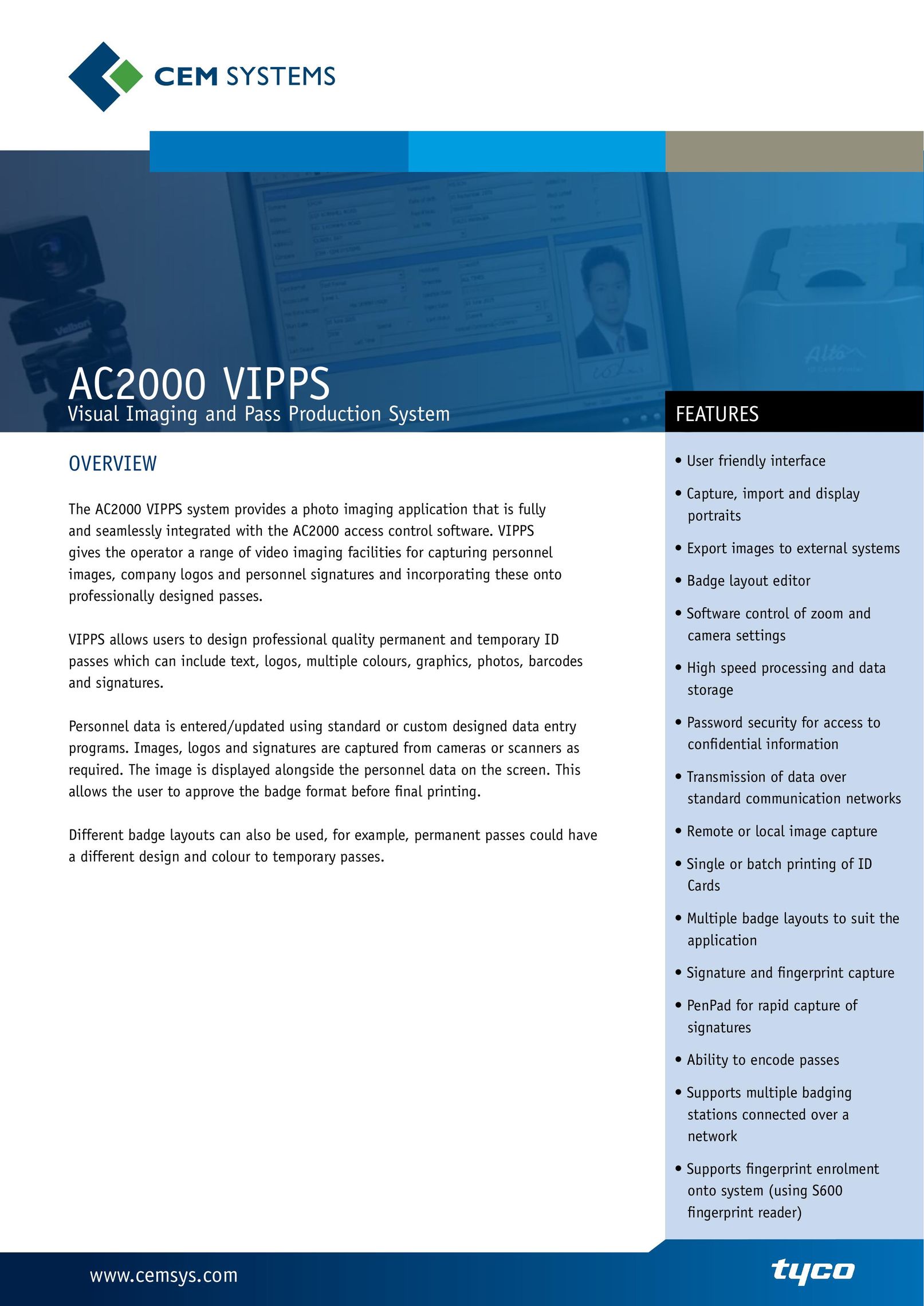 Tyco AC2000 VIPPS Network Card User Manual