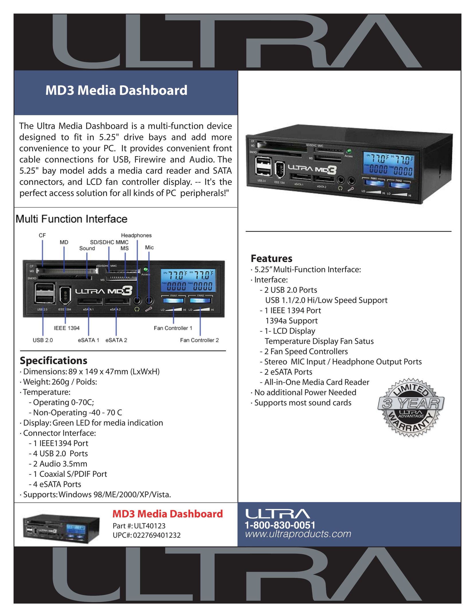 Ultra Products MD3 Network Card User Manual